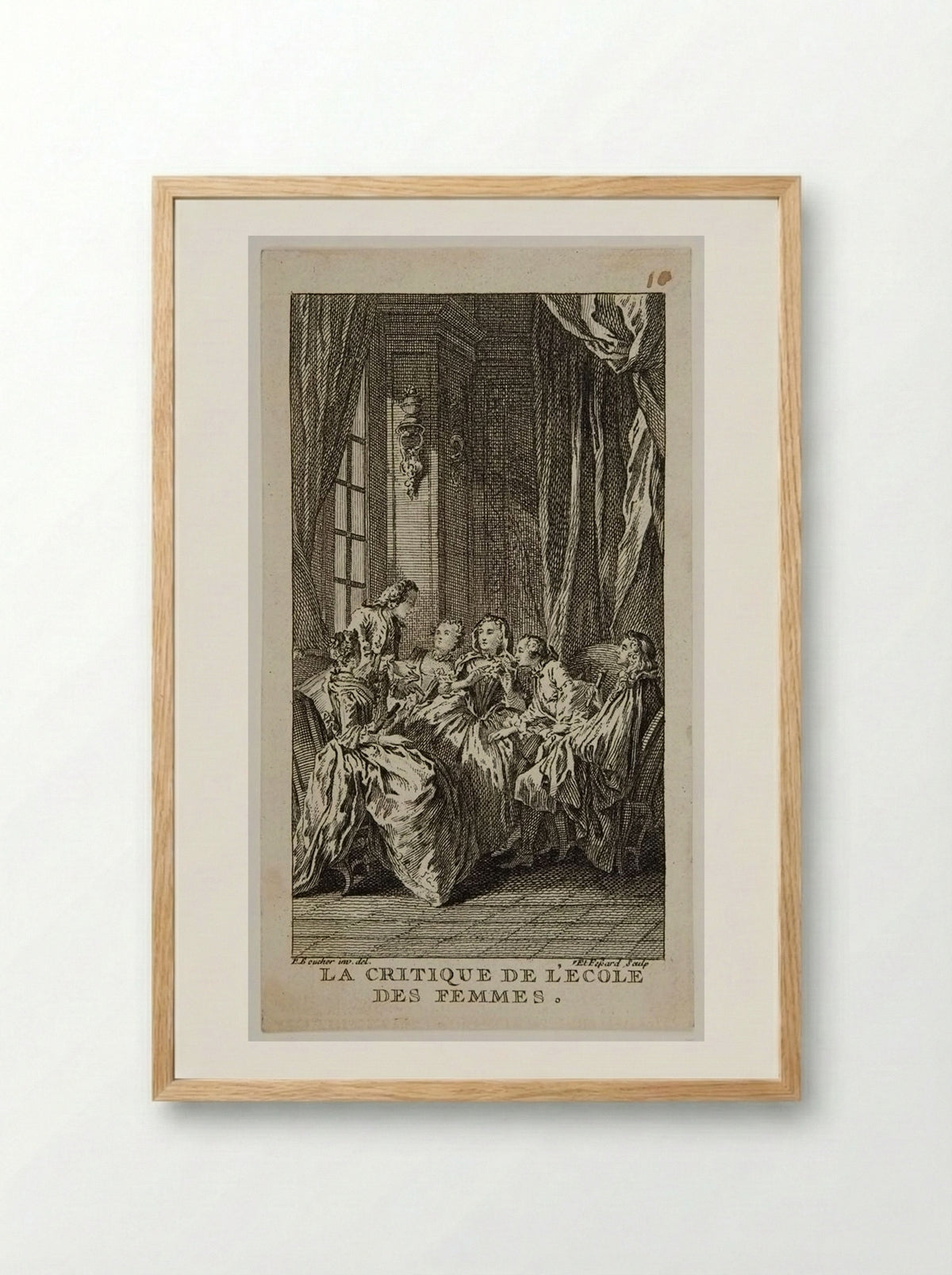 La Critique de l'école des femmes - Étienne Fessard - Framed Print Wood