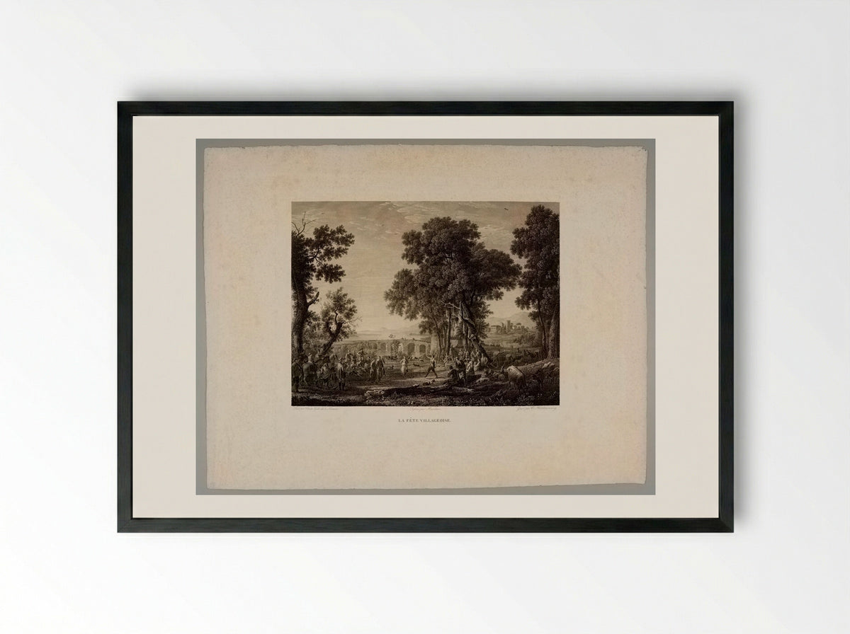 La Fête Villageoise - Christian Haldenwang - Framed Print Black