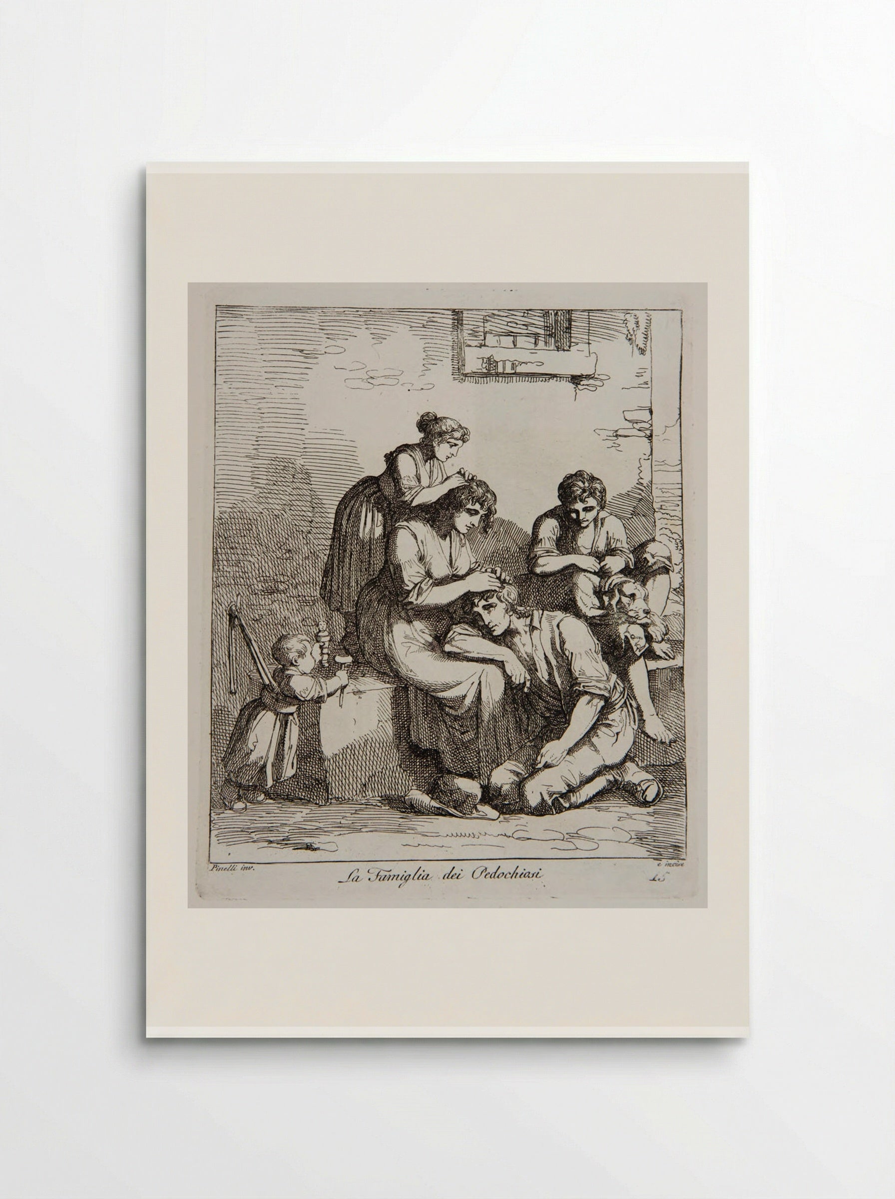 La Famiglia dei Pedochiosi - Bartolomeo Pinelli - Poster