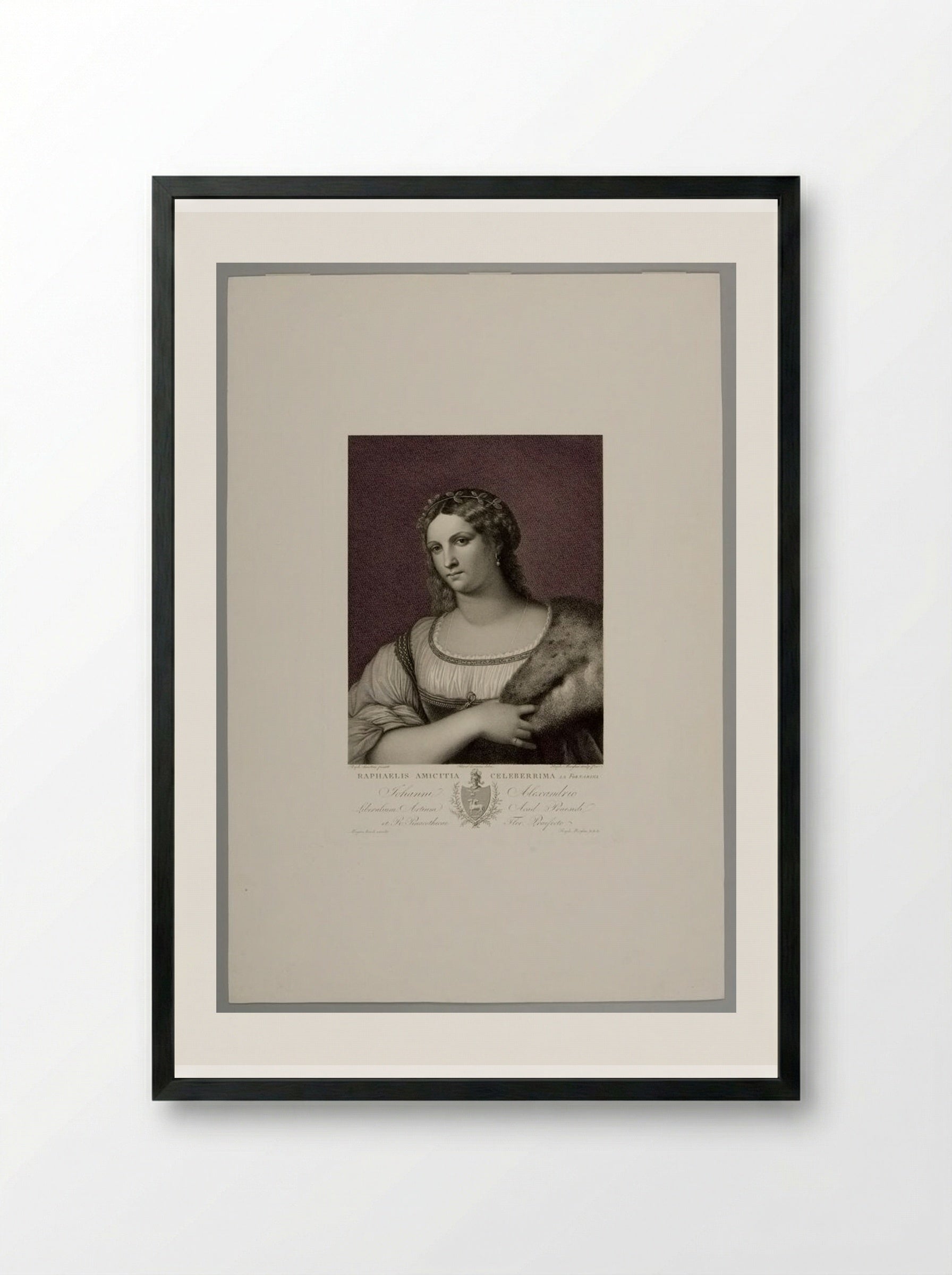 La Fornarina - Raphael Morghen - Framed Print Black