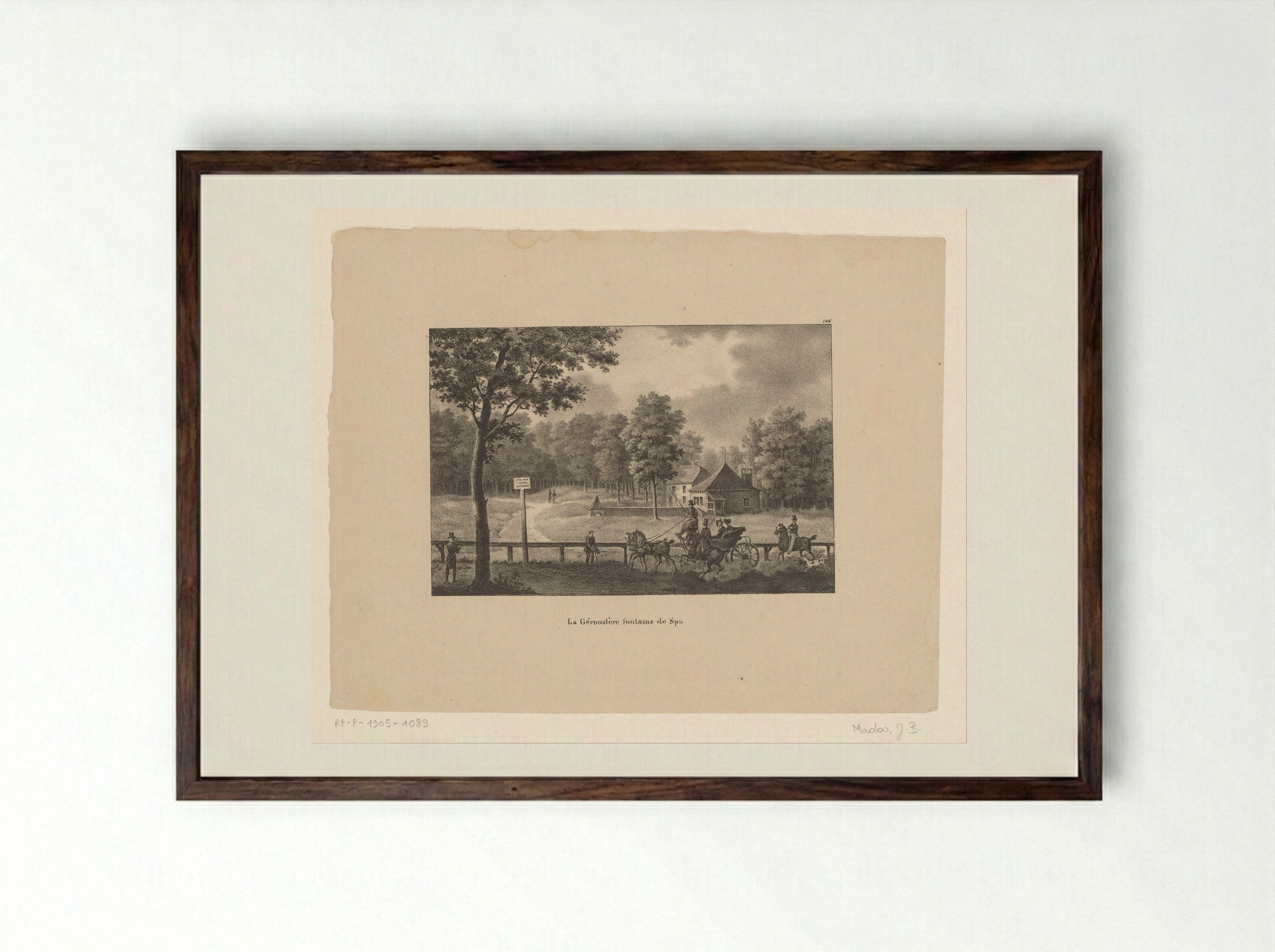 La Géronstère fontaine de Spa - Jean Baptiste Ambroise Marcellin Jobard - Framed Print Dark Wood