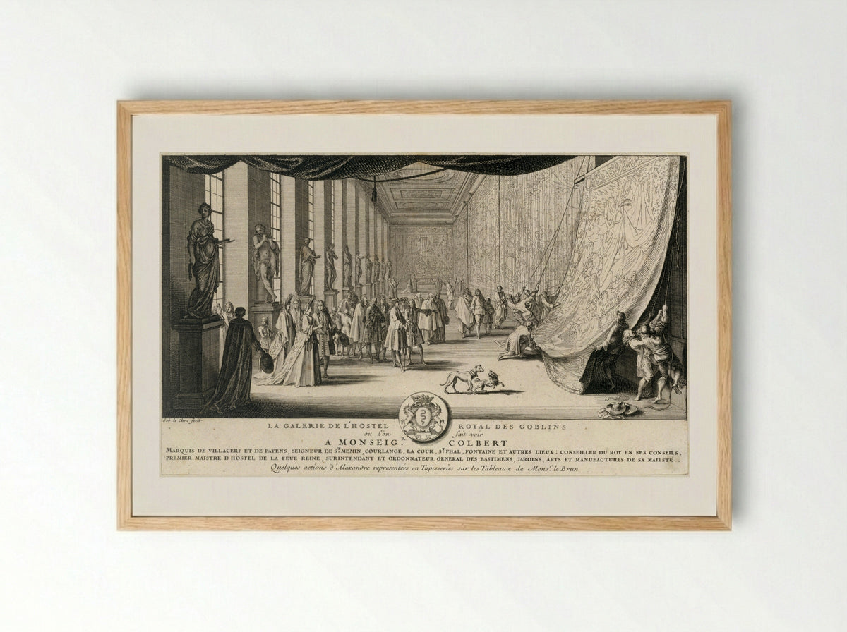 La Galerie de l'Hostel Royal des Gobelins - Sébastien Leclerc (I) - Framed Print Wood