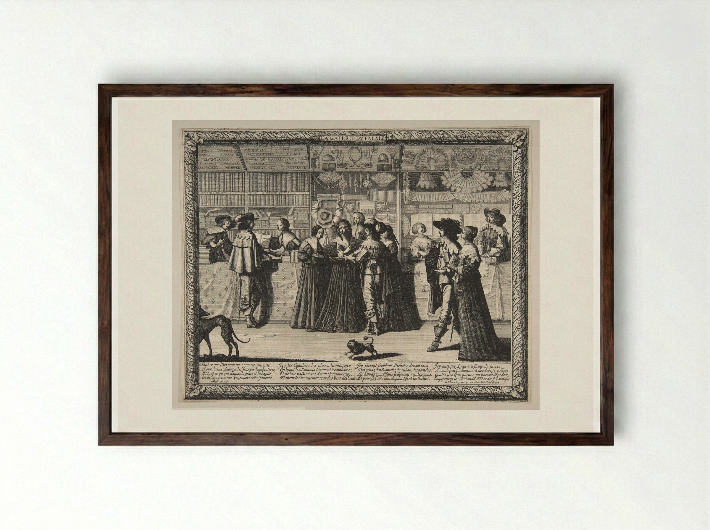 La Galerie du Palais - Abraham Bosse - Framed Print Dark Wood