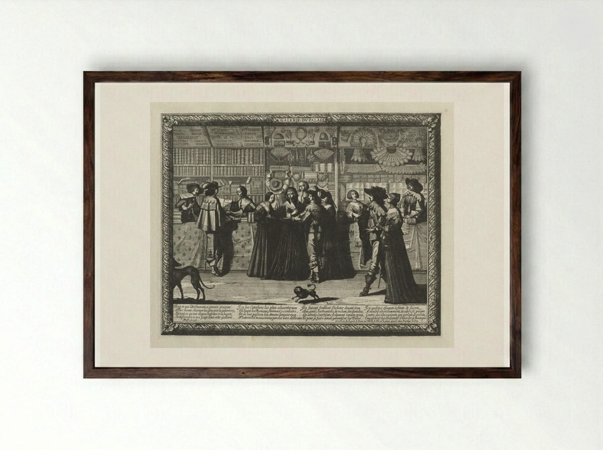 La Galerie du Palais - Abraham Bosse - Framed Print Dark Wood