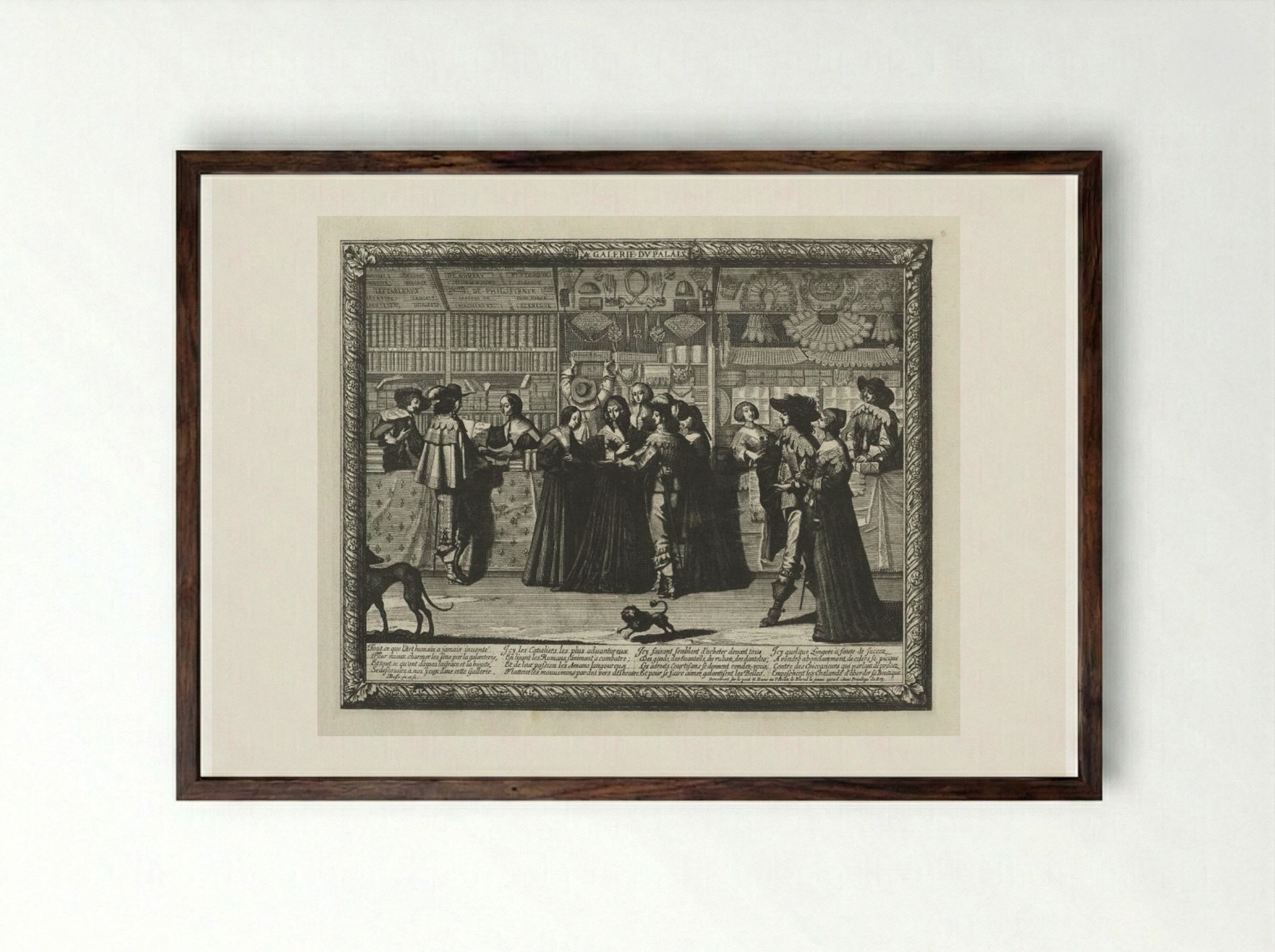 La Galerie du Palais - Abraham Bosse - Framed Print Dark Wood