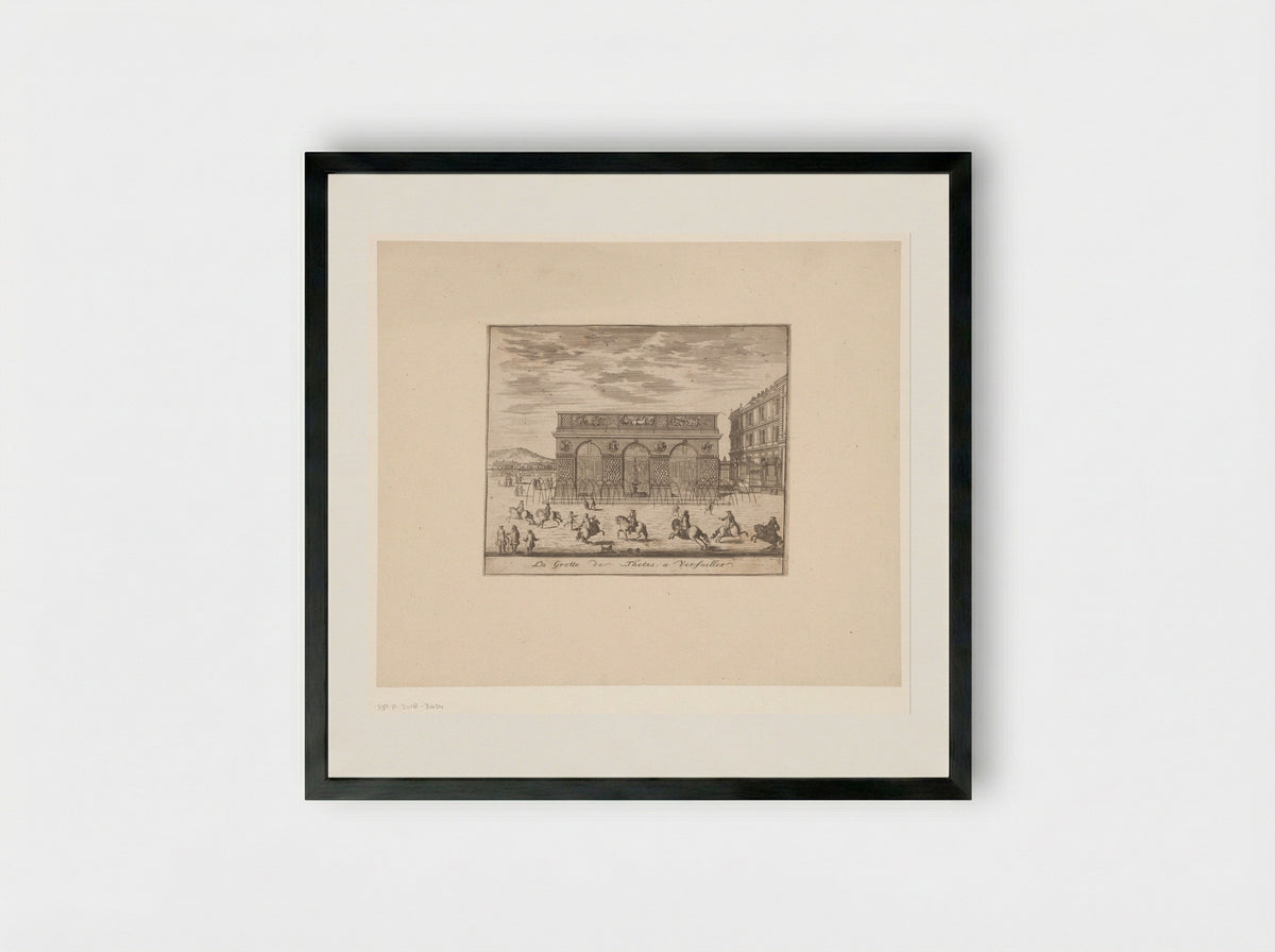 La Grotte de Thetis, a Versailles - Nicolas Langlois - Framed Print Black