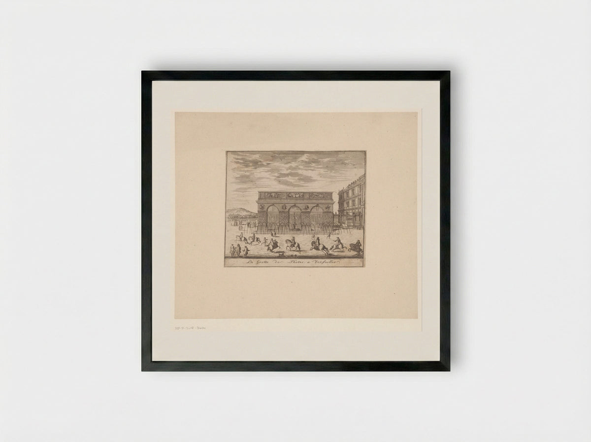 La Grotte de Thetis, a Versailles - Nicolas Langlois - Framed Print Black