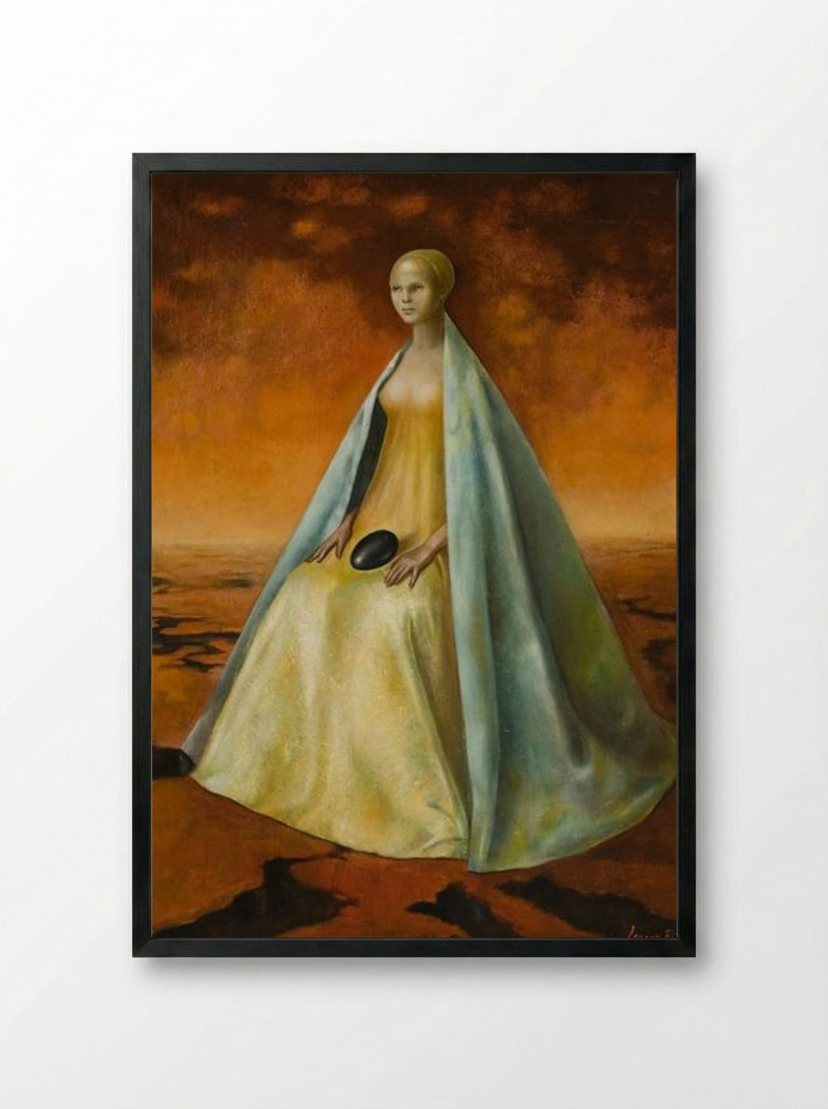 La Guardiana del Huevo negro - Leonor Fini - Framed Print Black