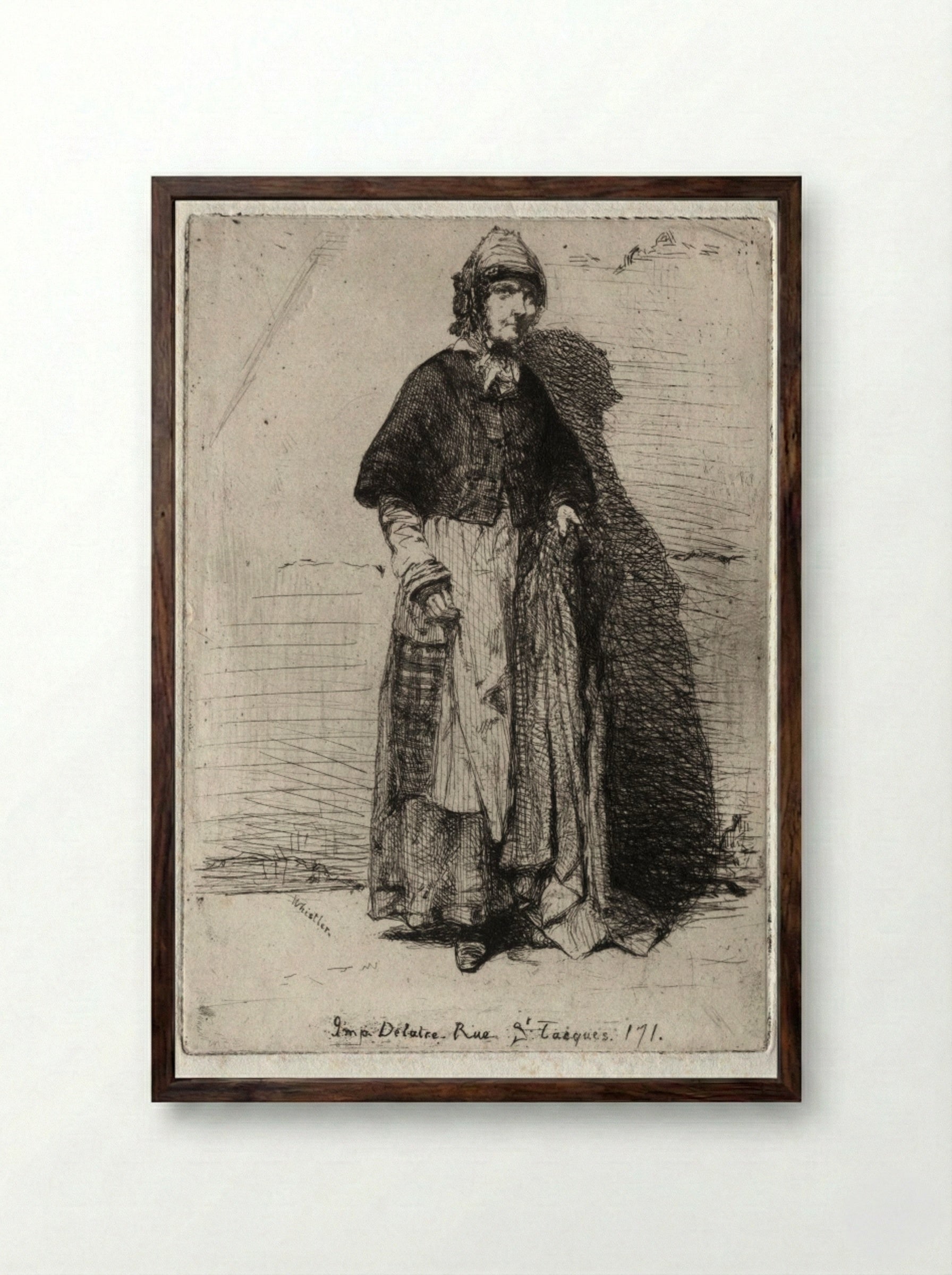 La Mère Gérard - James McNeill Whistler - Framed Print Dark Wood