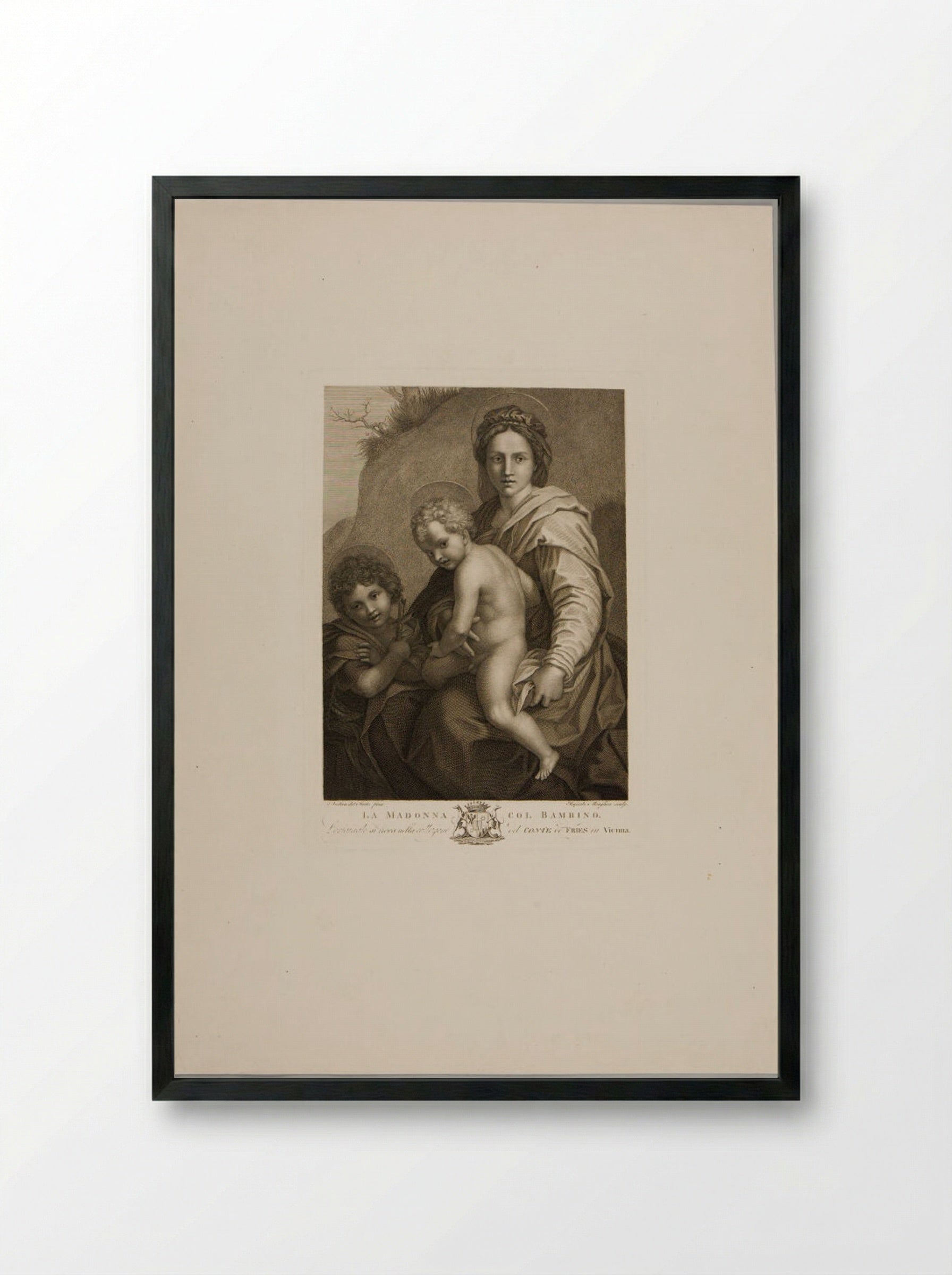 La Madonna col Bambino - Raphael Morghen - Framed Print Black