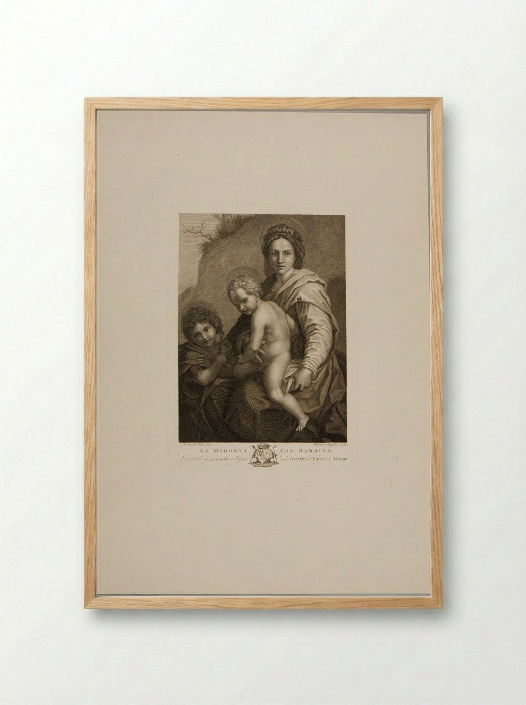 La Madonna col Bambino - Raphael Morghen - Framed Print Wood