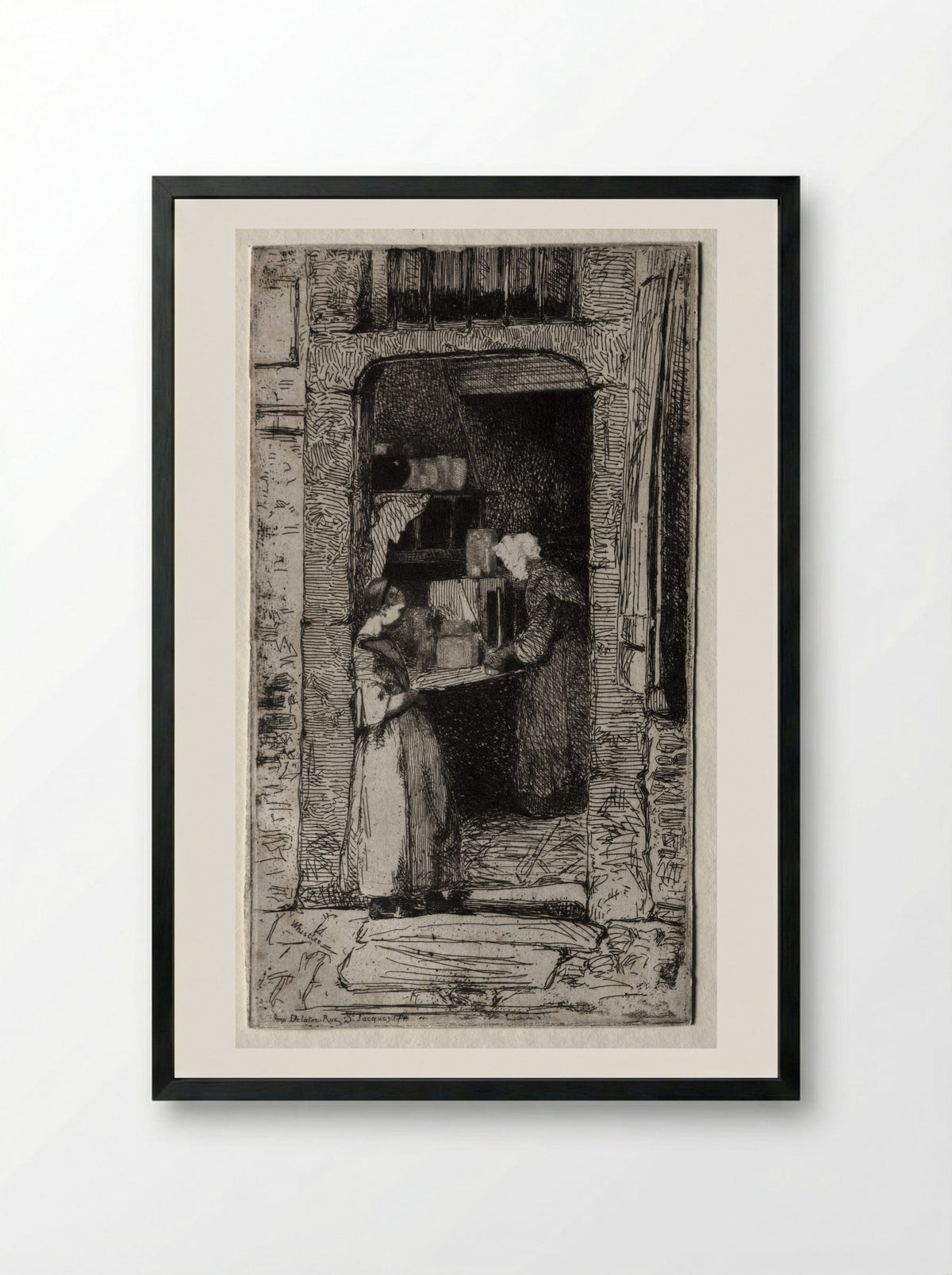 La Marchande de Moutarde - James McNeill Whistler - Framed Print Black