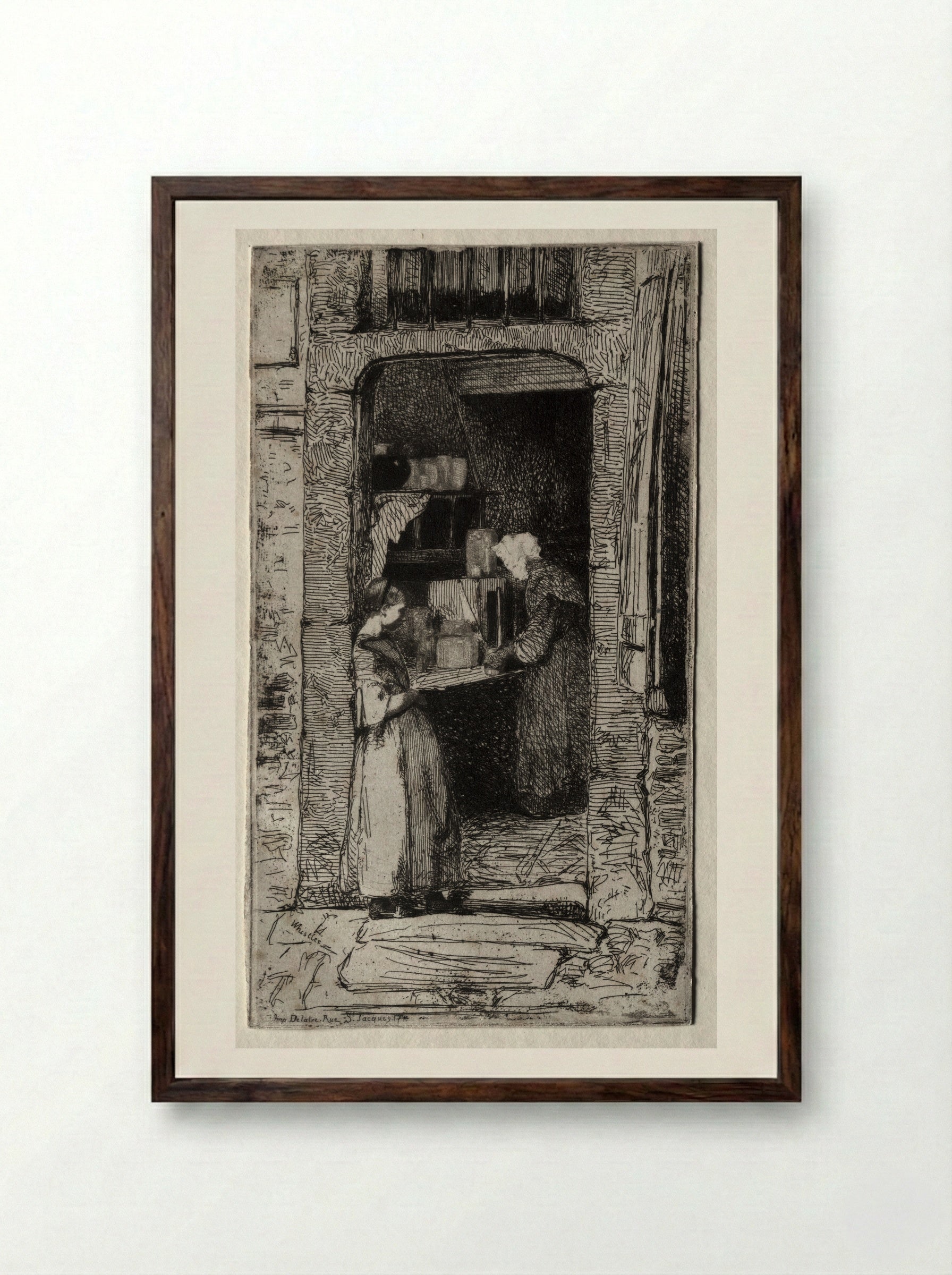 La Marchande de Moutarde - James McNeill Whistler - Framed Print Dark Wood