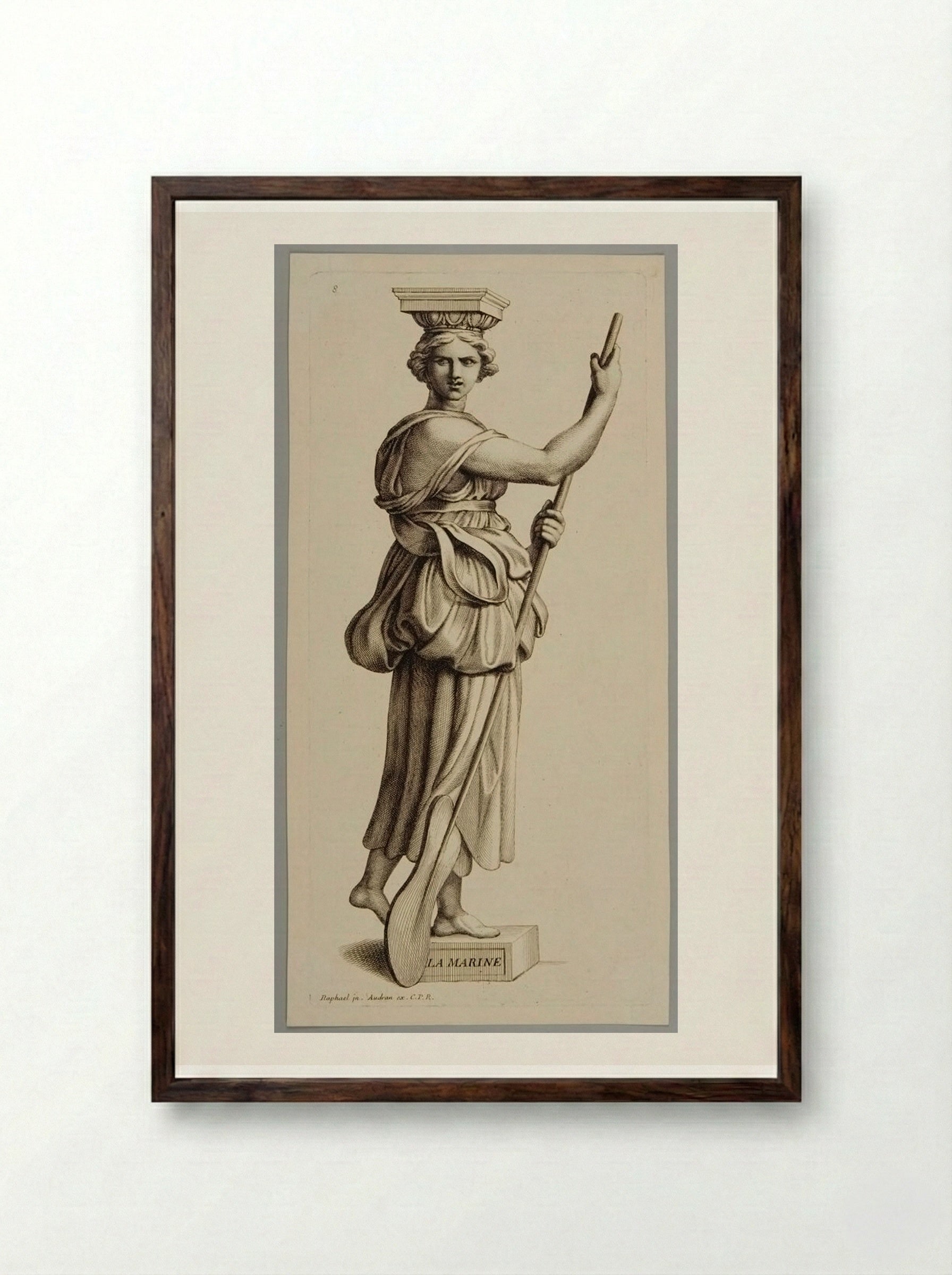 La Marine (The Sea) - Gérard Audran - Framed Print Dark Wood
