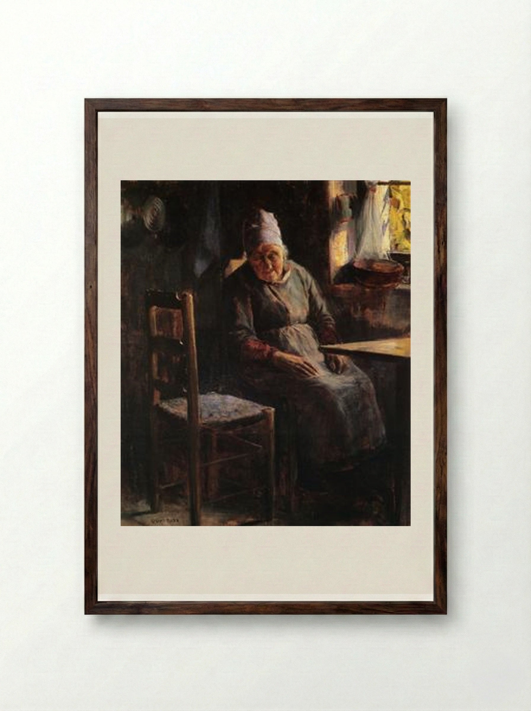 La Mere Pichaud - Guy Rose - Framed Print Dark Wood