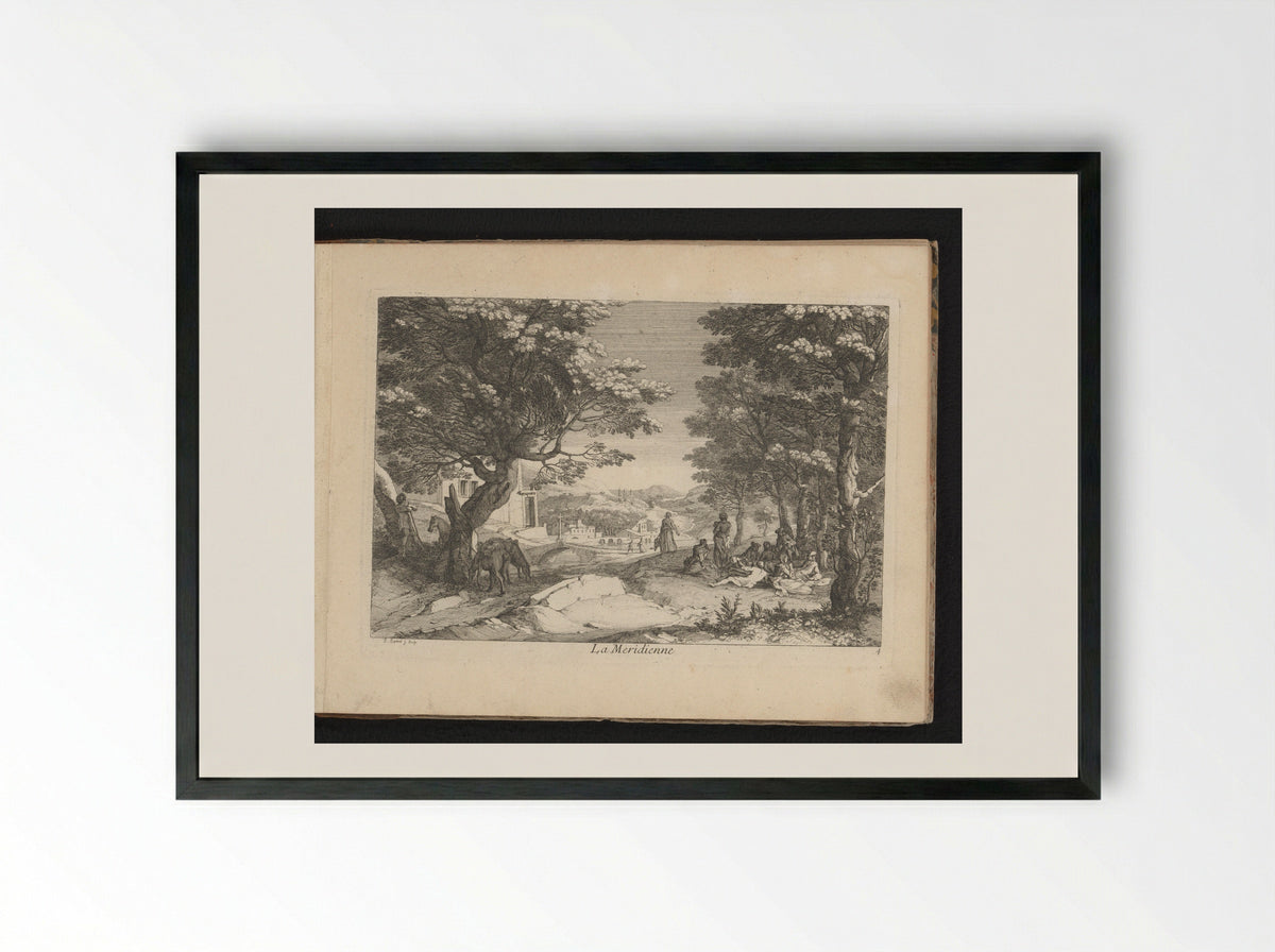 La Meridienne - Gaspard Duchange - Framed Print Black