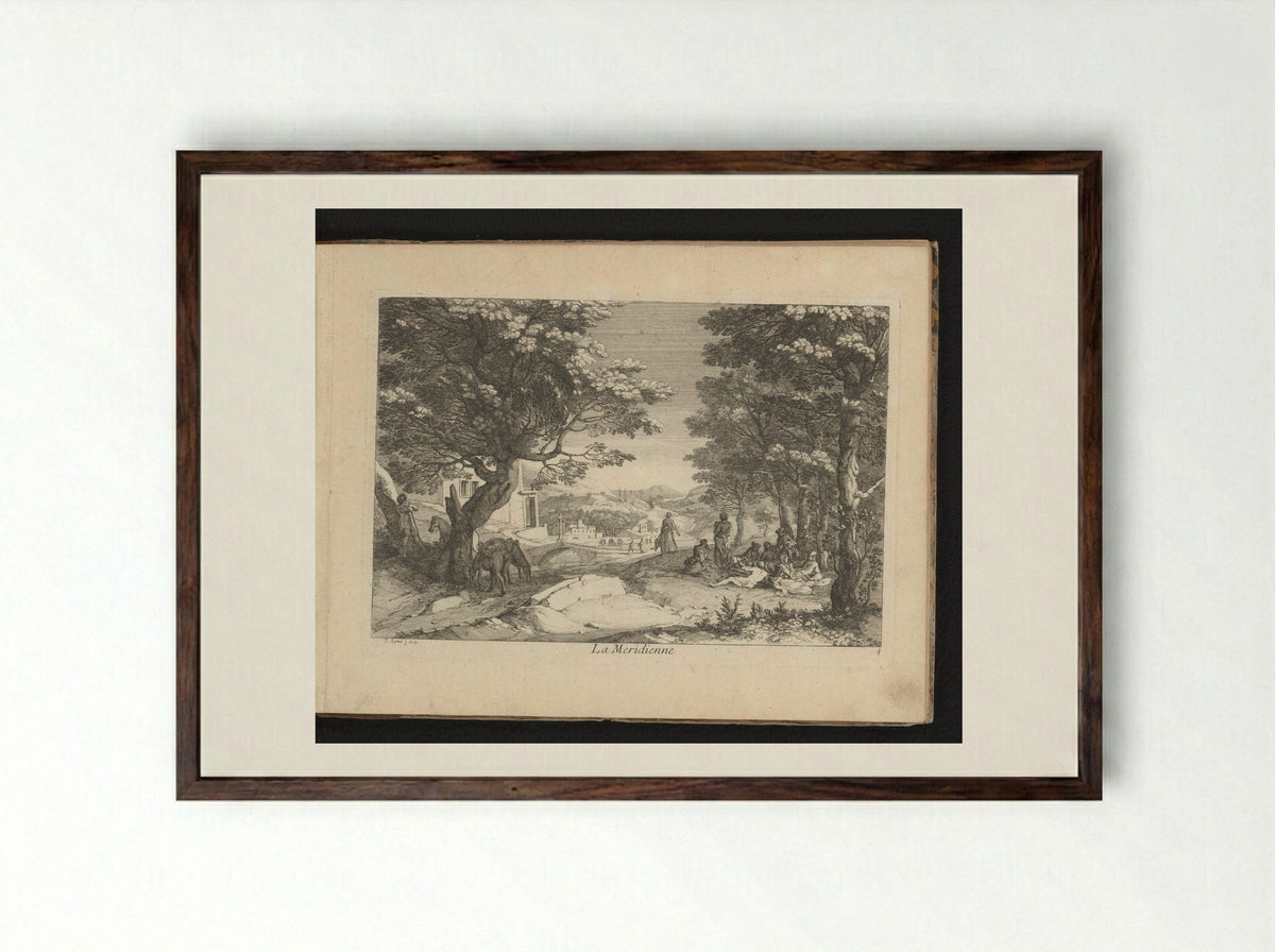 La Meridienne - Gaspard Duchange - Framed Print Dark Wood