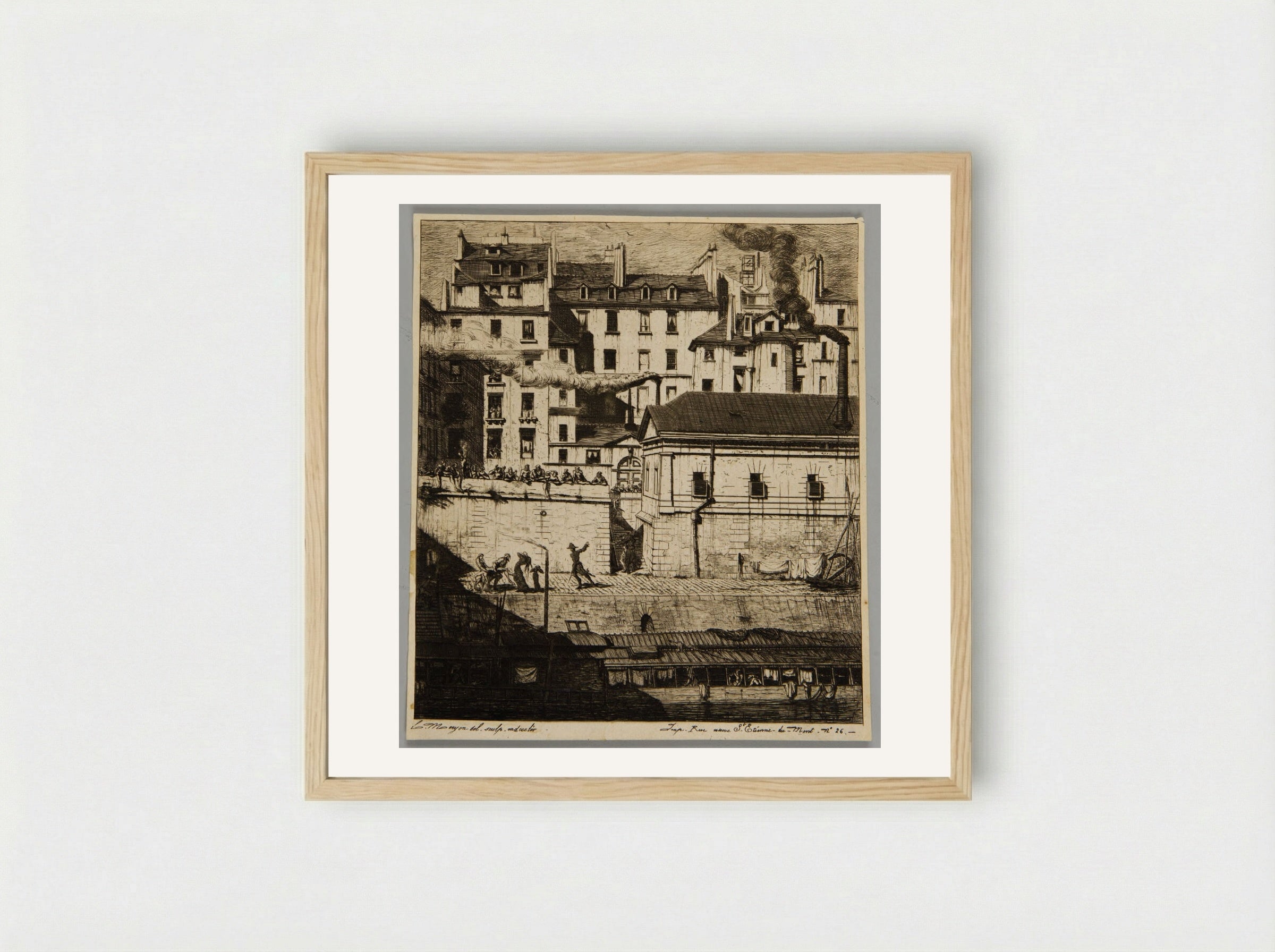 La Morgue - Charles Meryon - Framed Print Wood