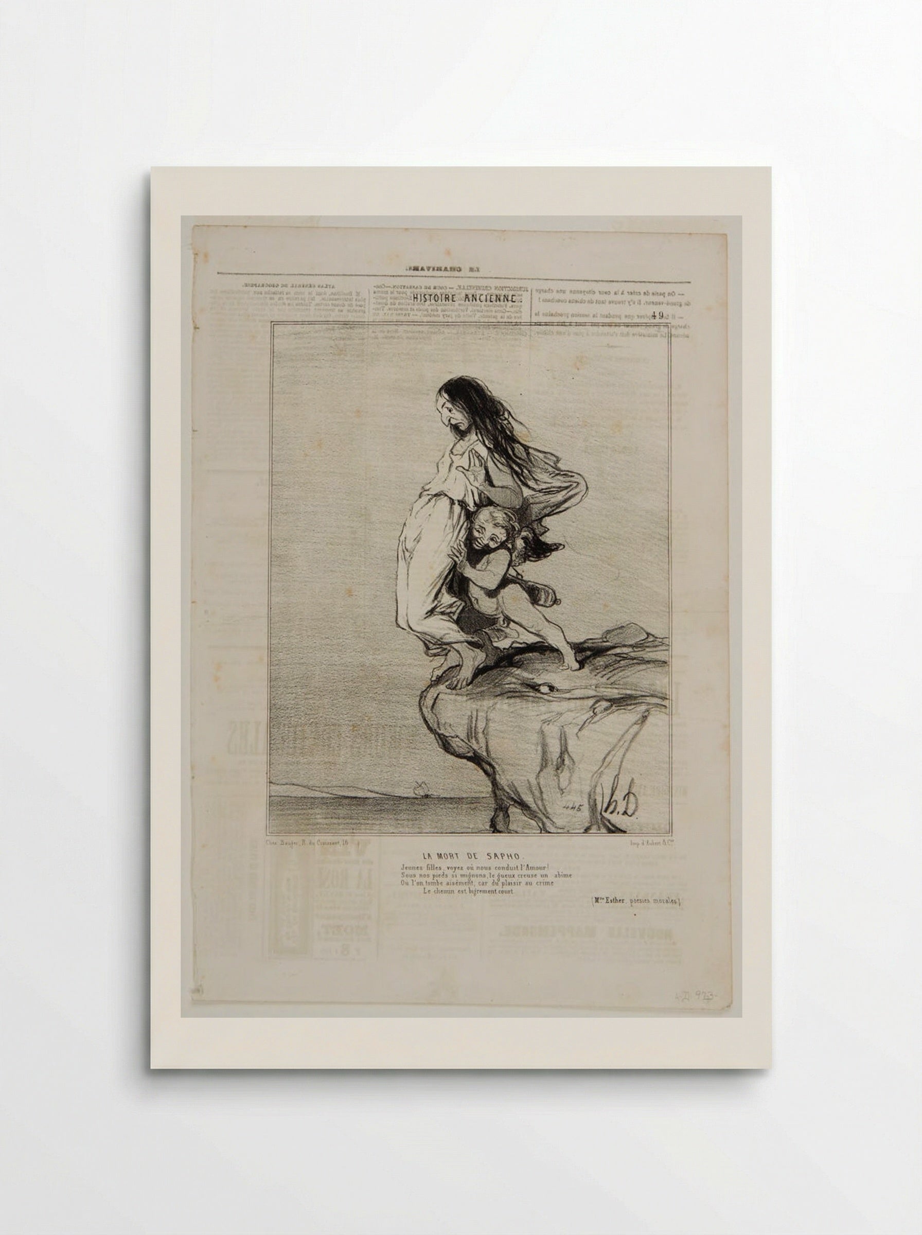 La Mort de Sapho - Honoré-Victorin Daumier - Poster