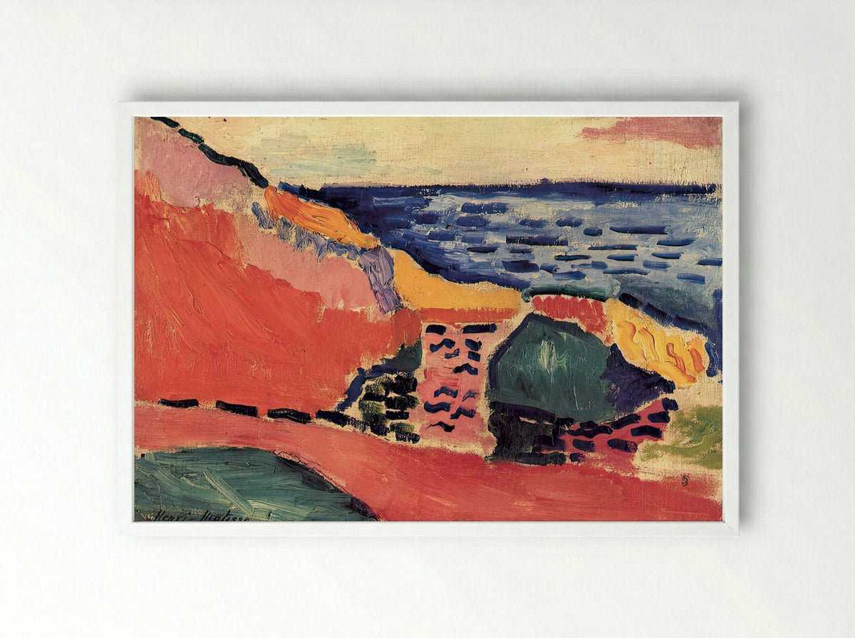 La Moulade, Collioure in the Summer by Henri Matisse – Fauvist Mediterranean Landscape Print - Framed Print White