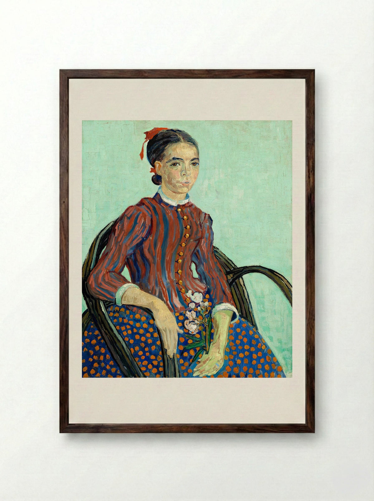 La Mousmé - Vincent van Gogh - Framed Print Dark Wood