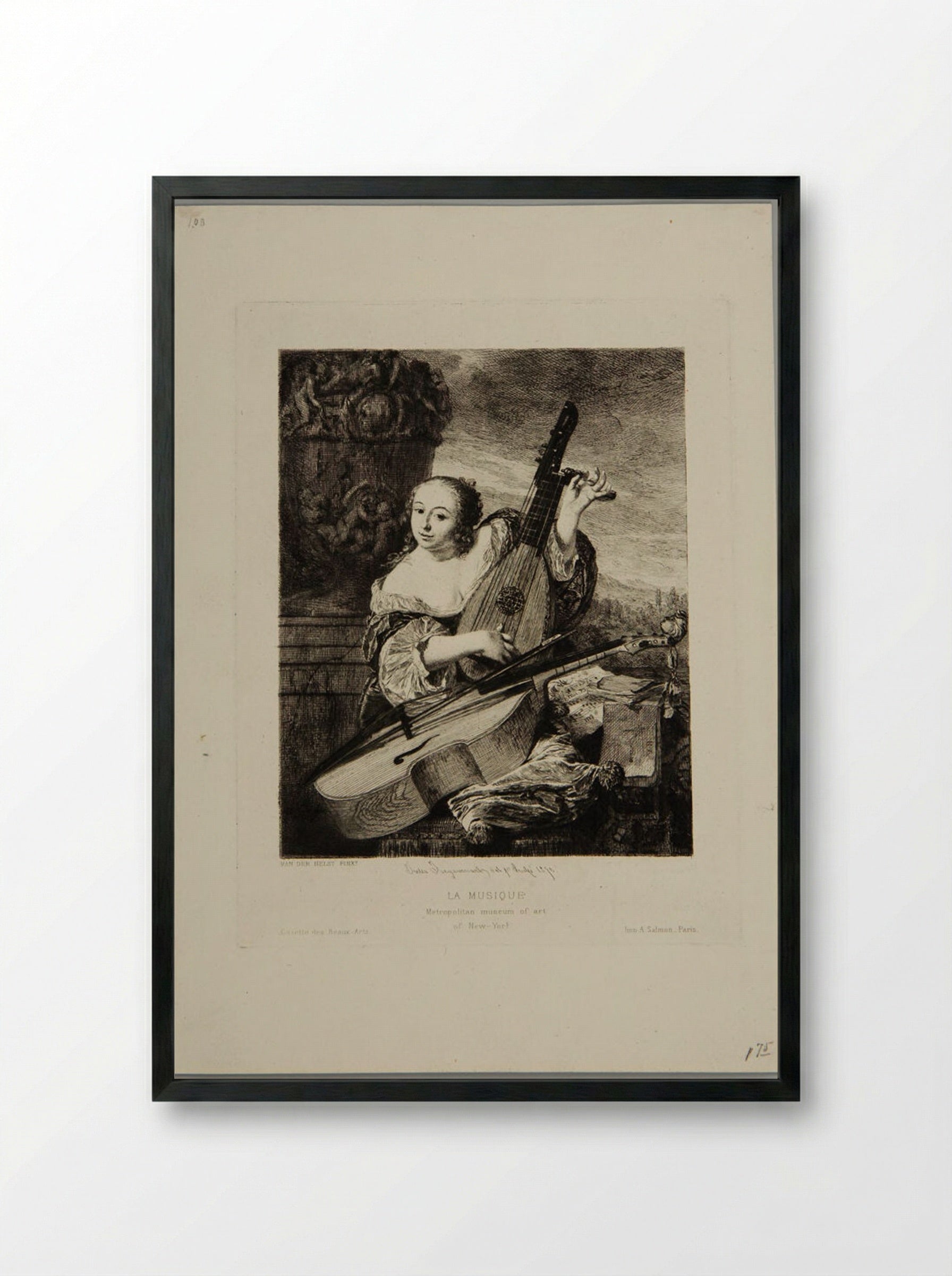 La Musique - Jules Ferdinand Jacquemart - Framed Print Black