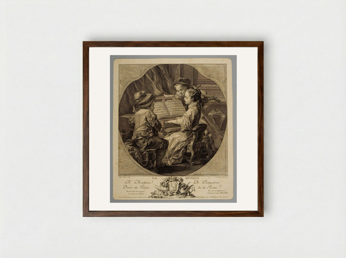 La Musique - Étienne Fessard - Framed Print Dark Wood