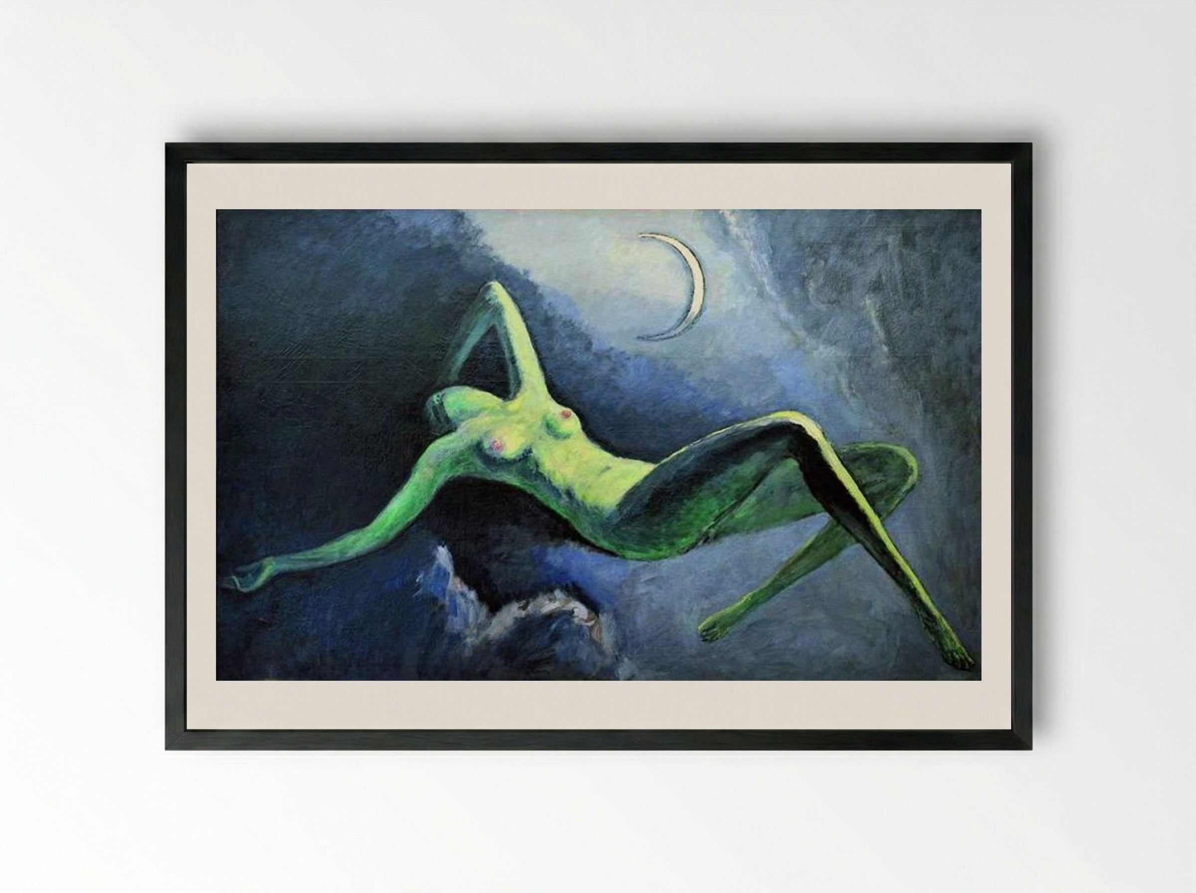 La Nuit ou La Lune Découpée - Kees van Dongen - Framed Print Black