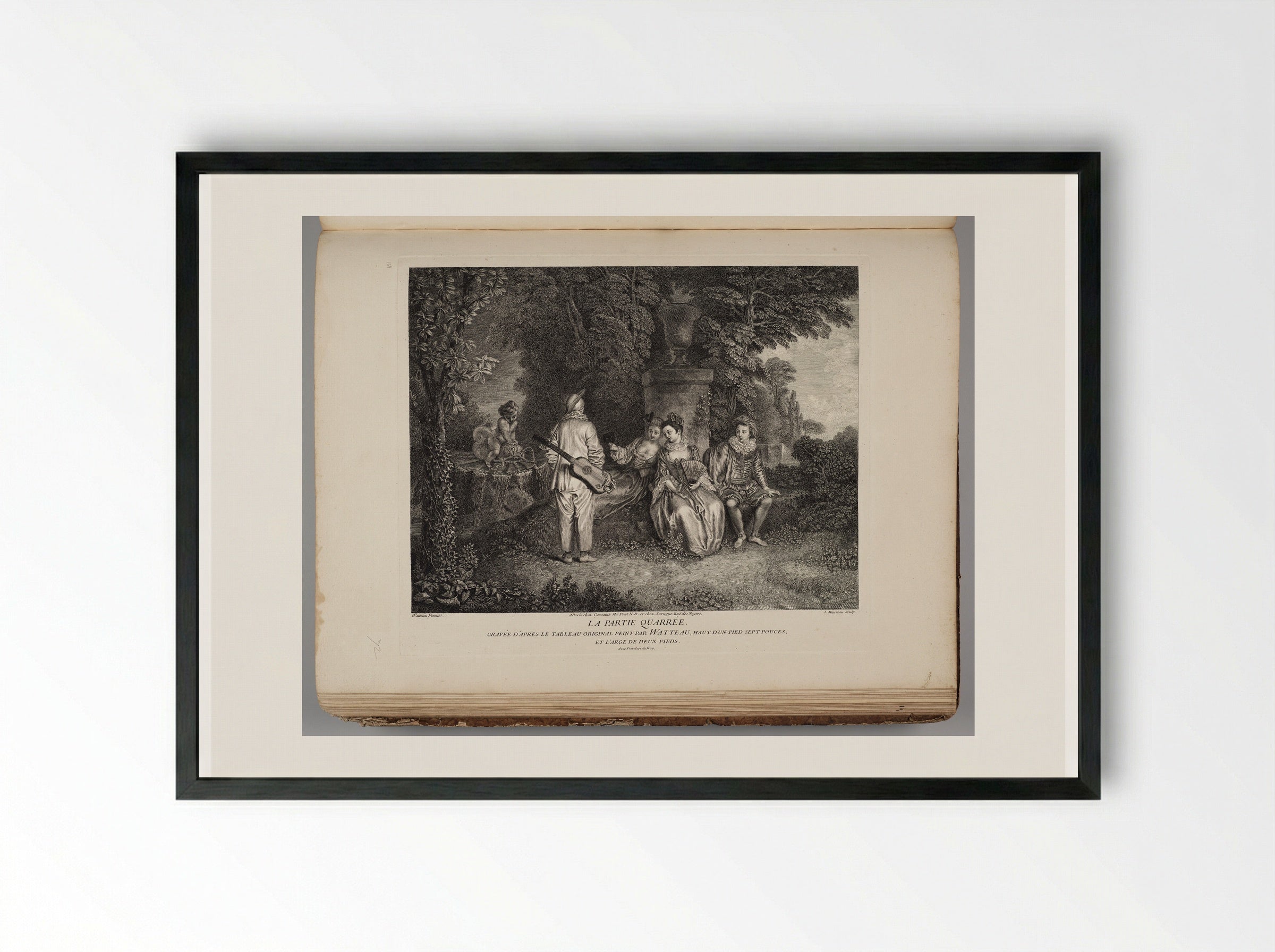 La Partie Quarrée - Jean Moyreau - Framed Print Black