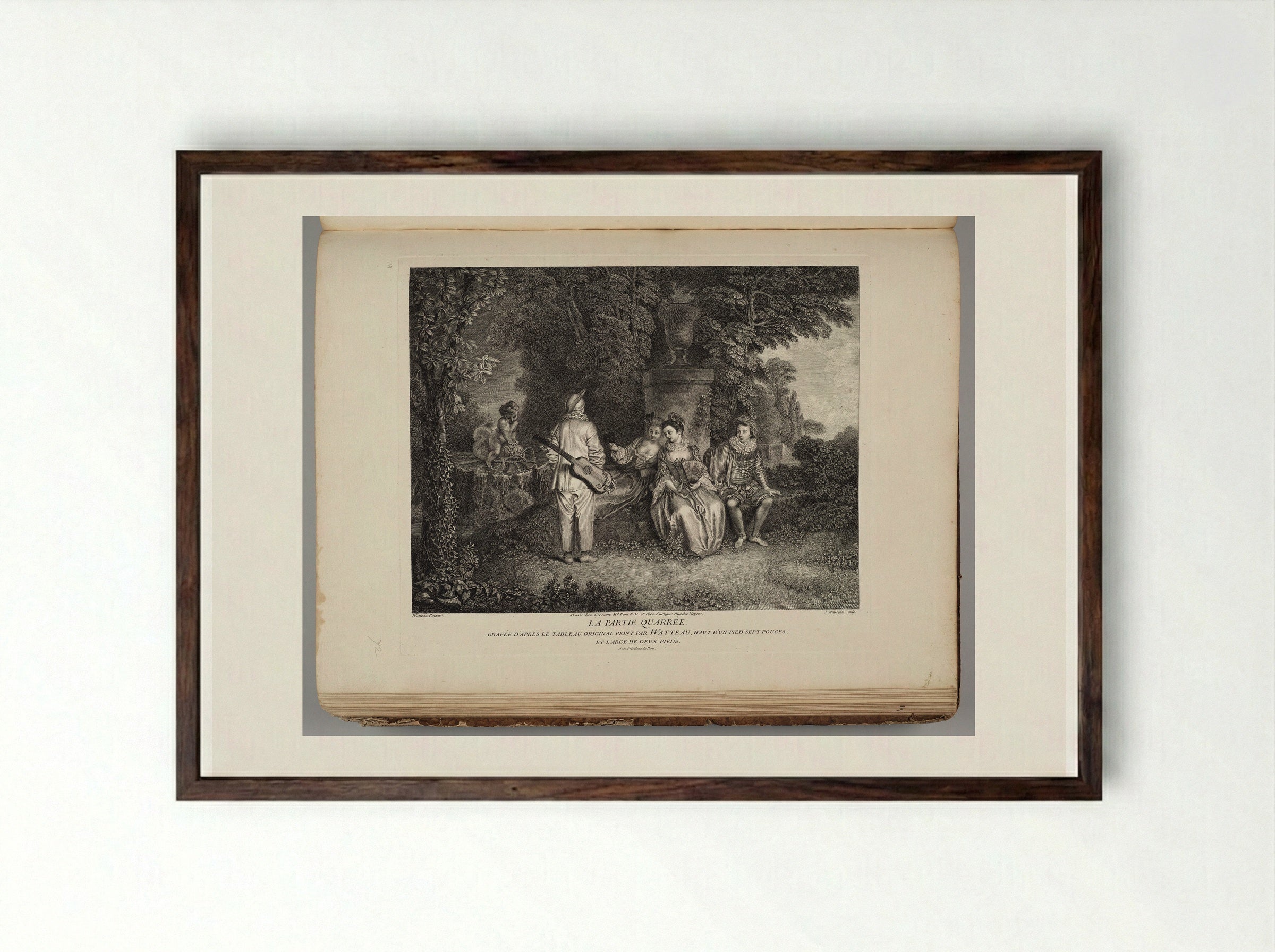 La Partie Quarrée - Jean Moyreau - Framed Print Dark Wood