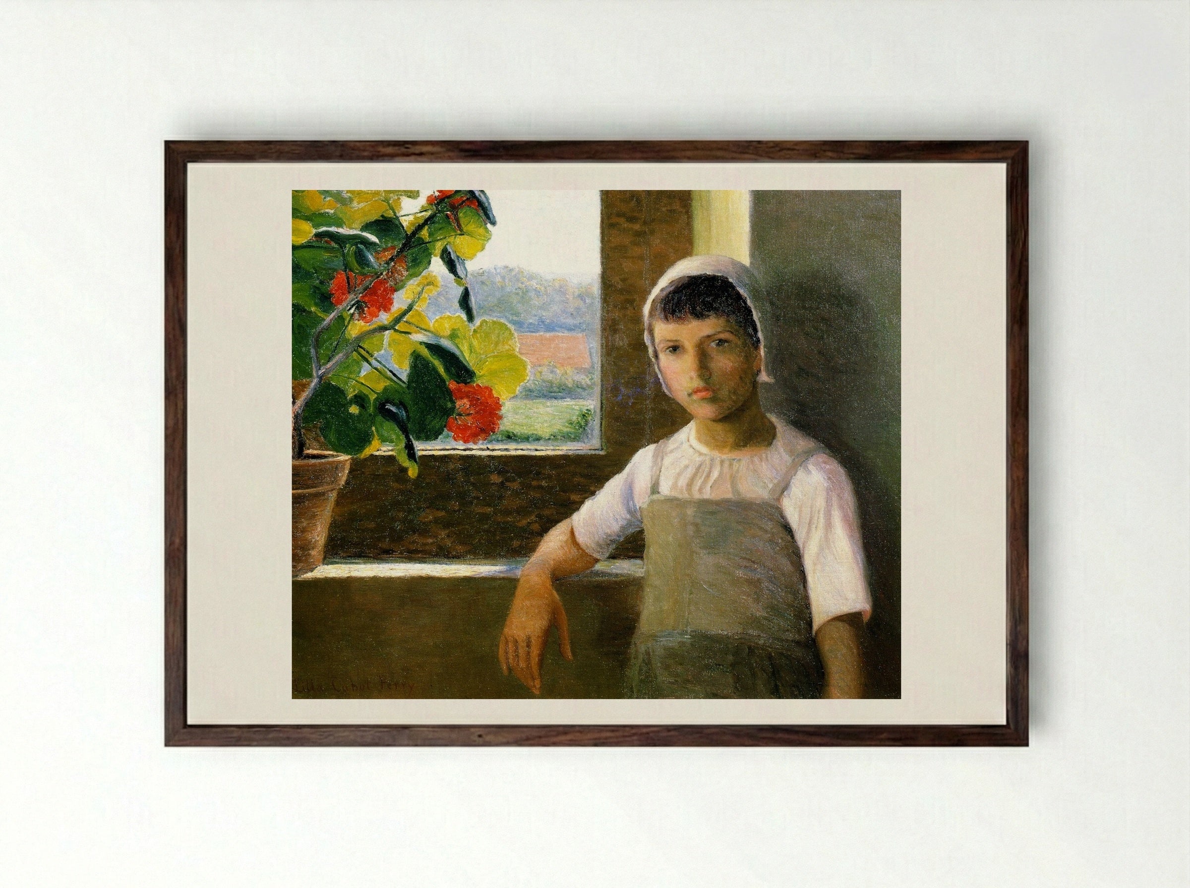 La Petite Angèle, II - Lilla Cabot Perry - Framed Print Dark Wood