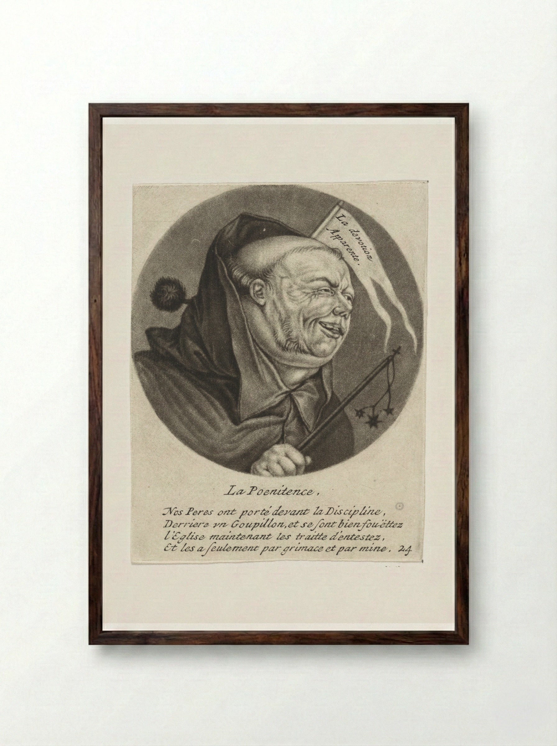 La Poenitence - Jacob Gole - Framed Print Dark Wood
