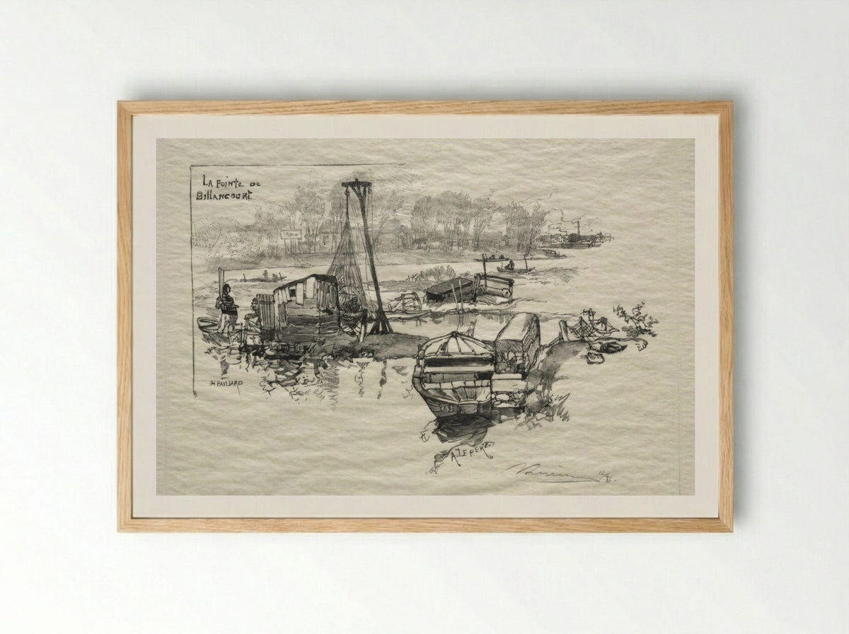 La Pointe de Billancourt - Auguste Louis Lepère - Framed Print Wood