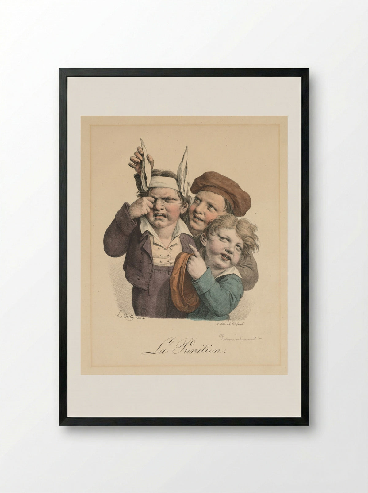 La Punition - Louis Léopold Boilly - Framed Print Black