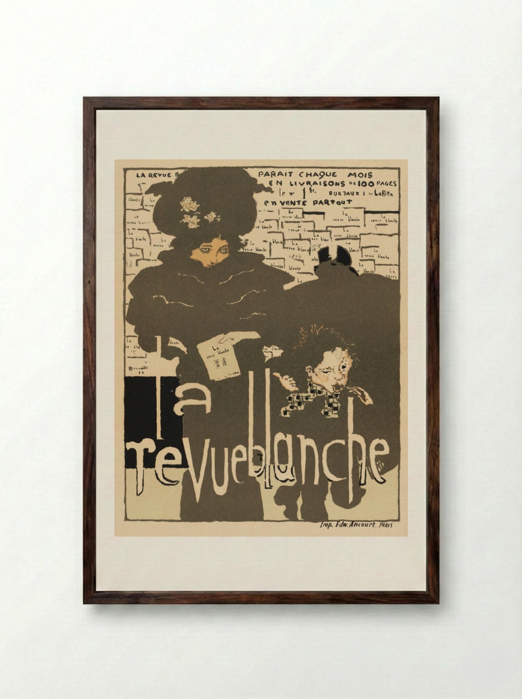 La Revue Blanche - Pierre Bonnard - Framed Print Dark Wood