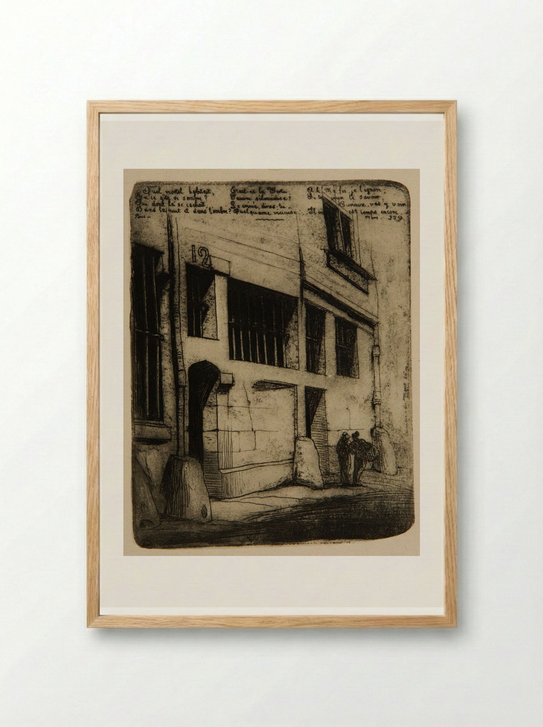 La Rue des Mauvais Garçons - Charles Meryon - Framed Print Wood
