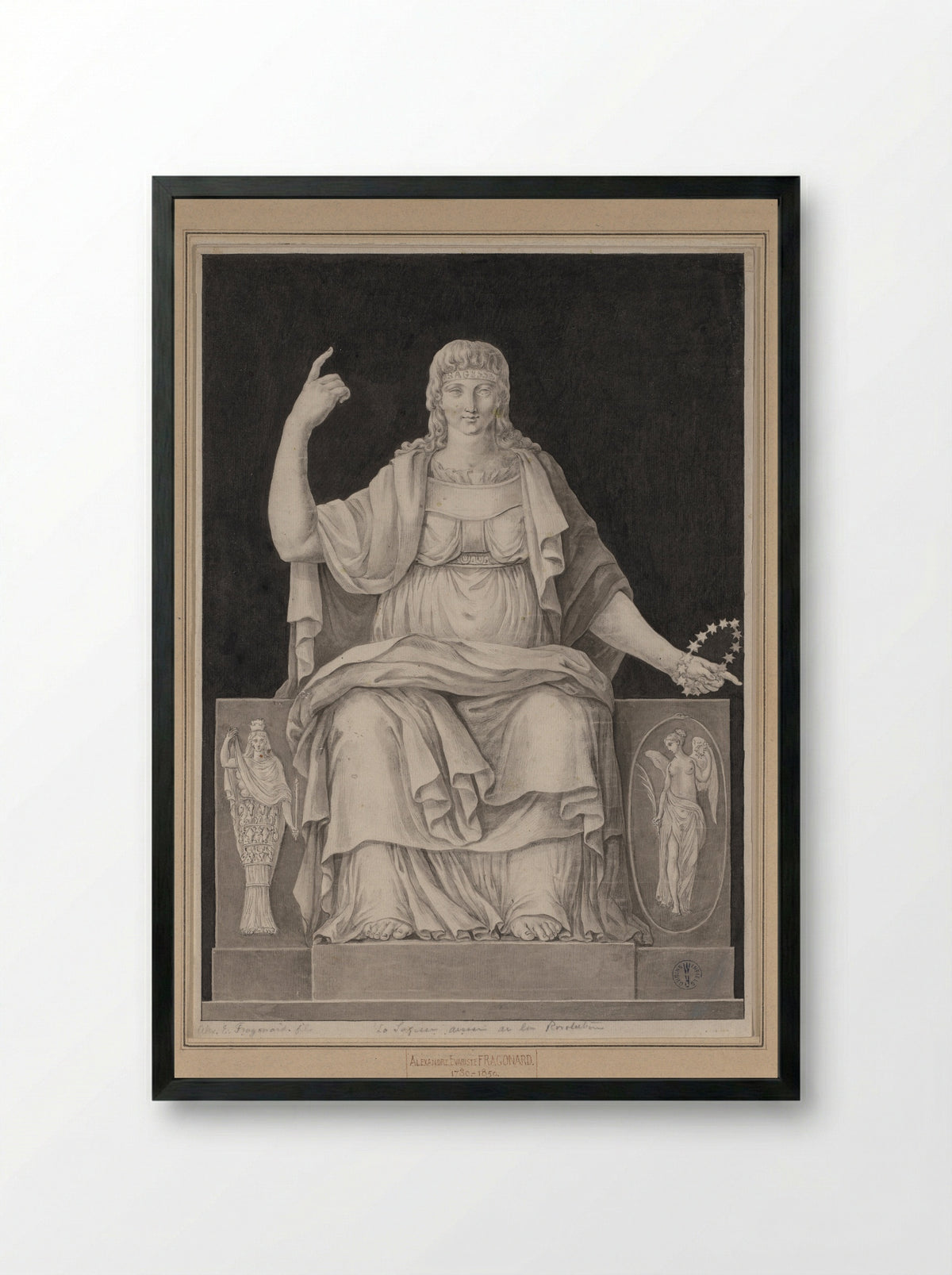 La Sagesse - Alexandre-Evariste Fragonard - Framed Print Black