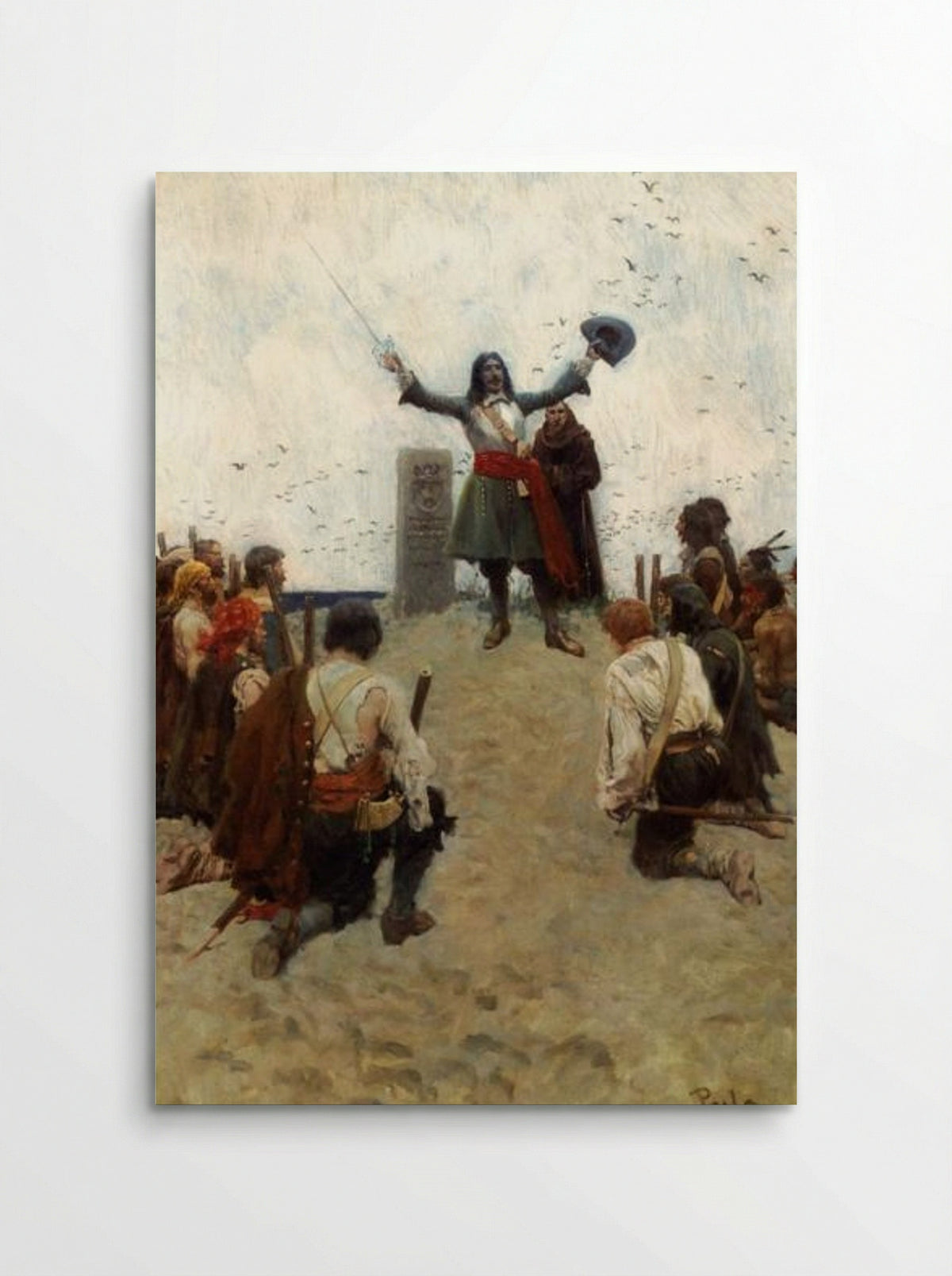 La Salle Christening the Country 'Louisiana' - Howard Pyle - Poster