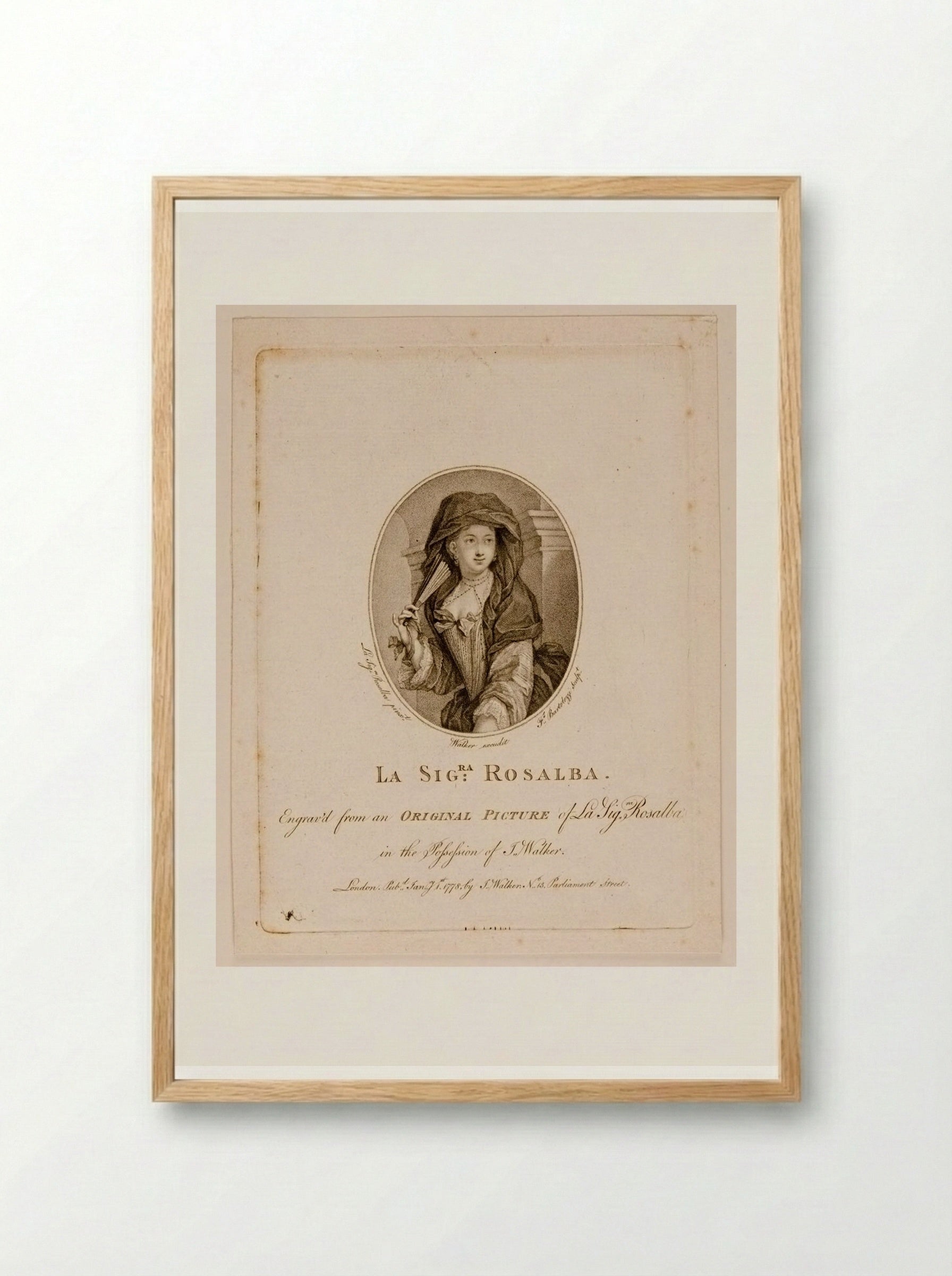 La Sigra Rosalba - Francesco Bartolozzi - Framed Print Wood