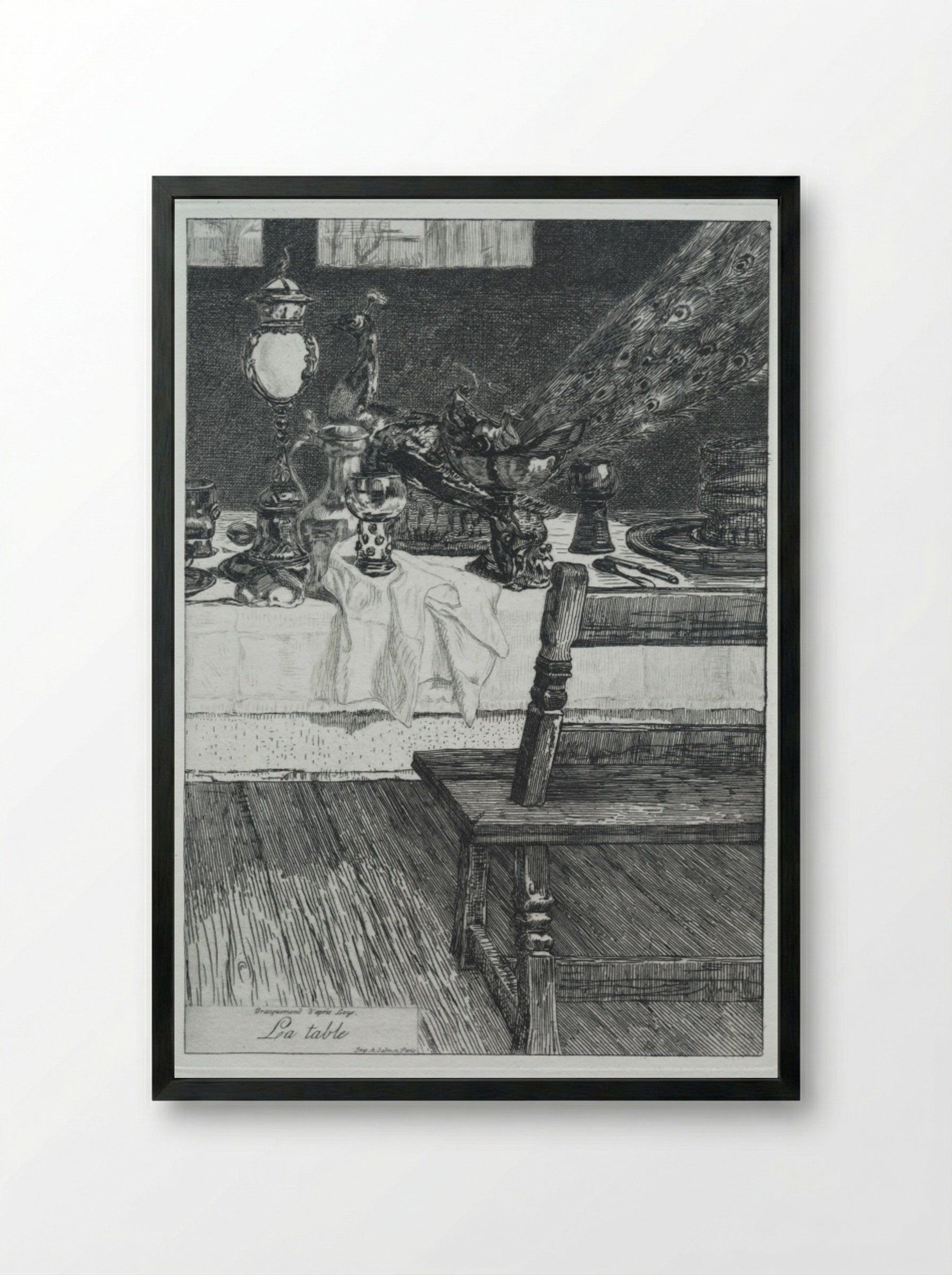 La Table - Félix Bracquemond - Framed Print Black
