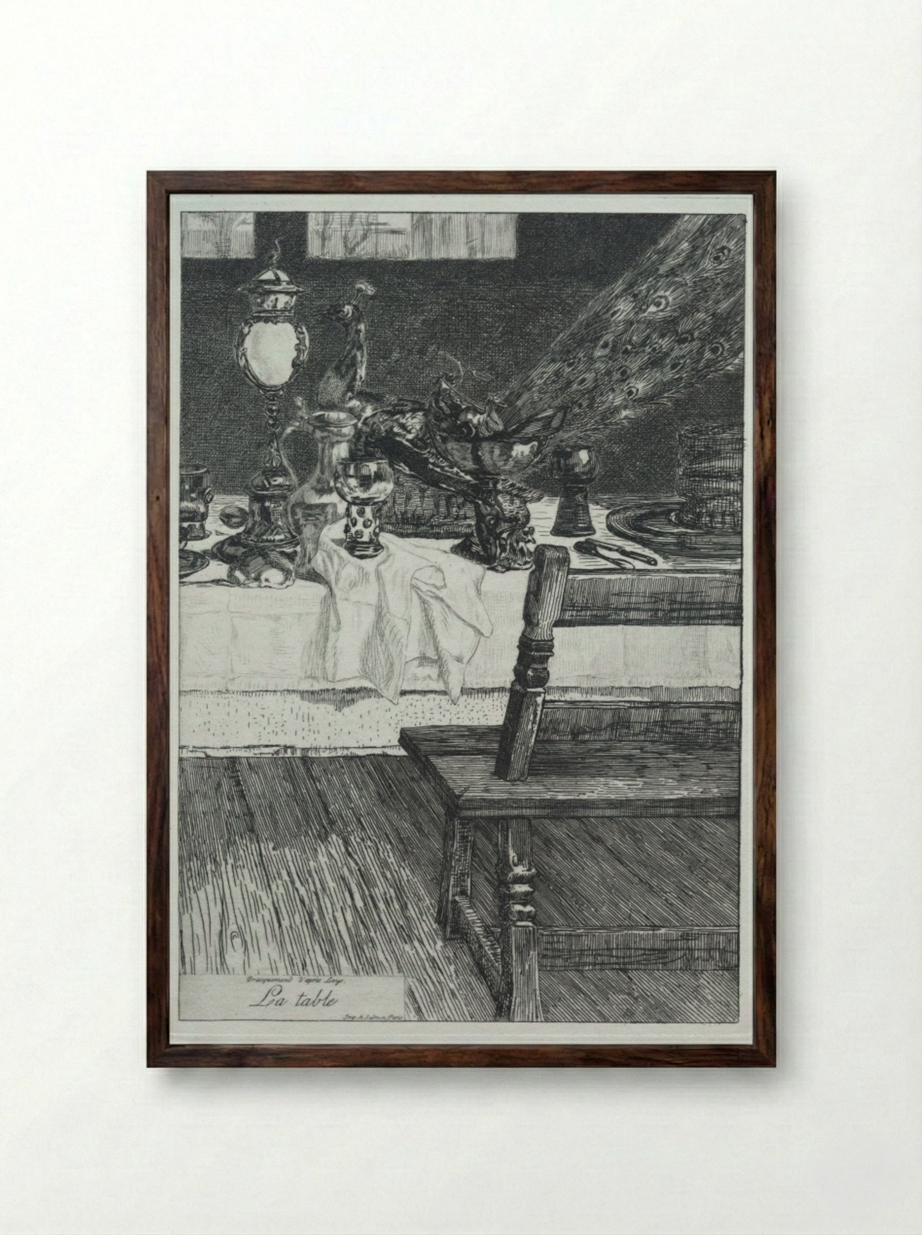 La Table - Félix Bracquemond - Framed Print Dark Wood