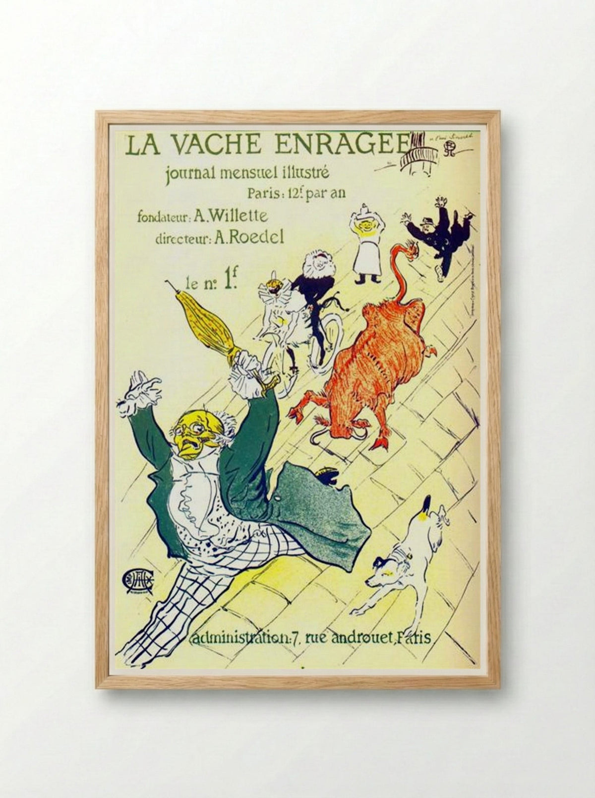 La Vache Enragée - Henri de Toulouse-Lautrec - Framed Print Wood
