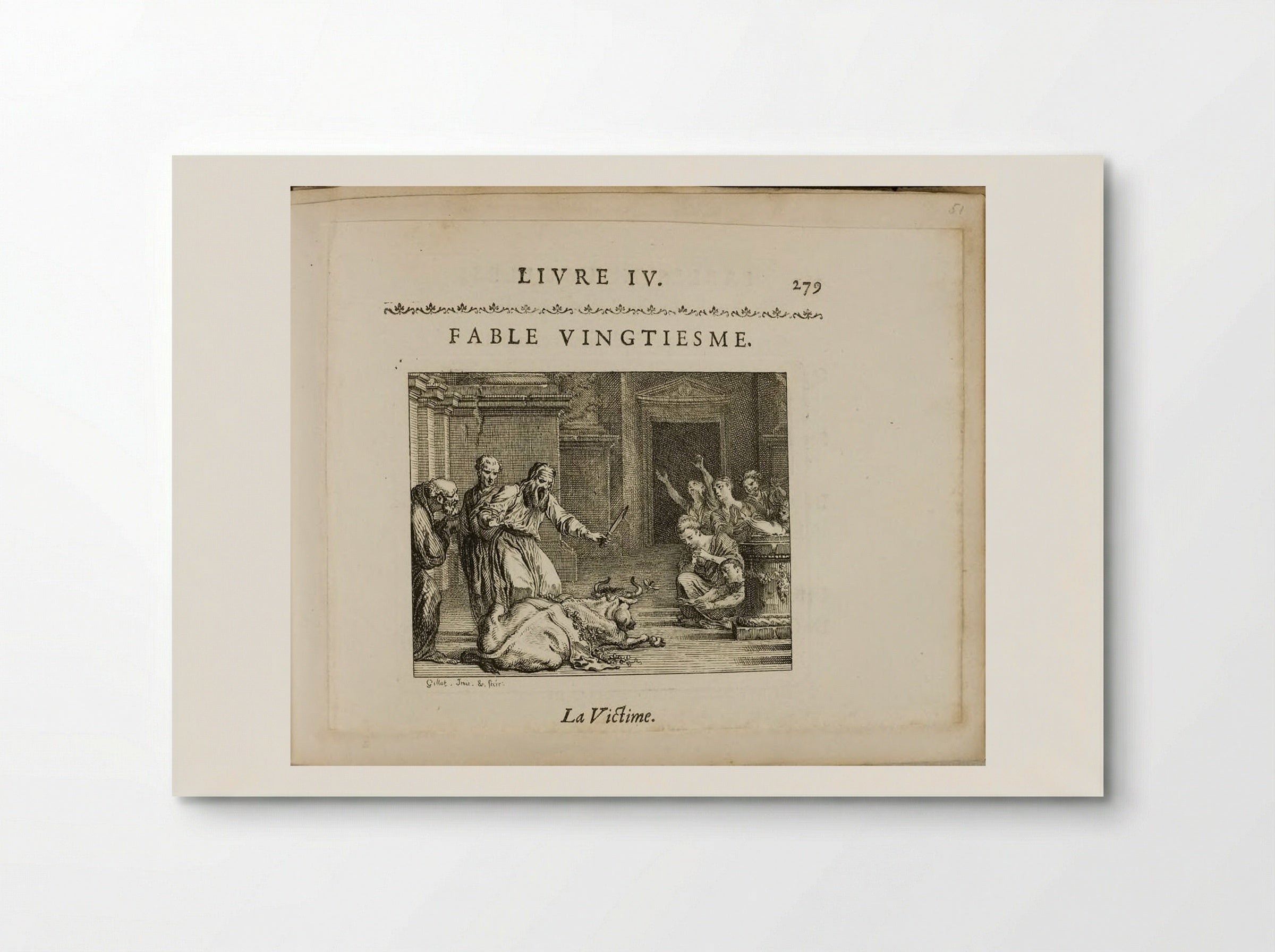 La Victime (Illustration for Fables) - Claude Gillot - Poster