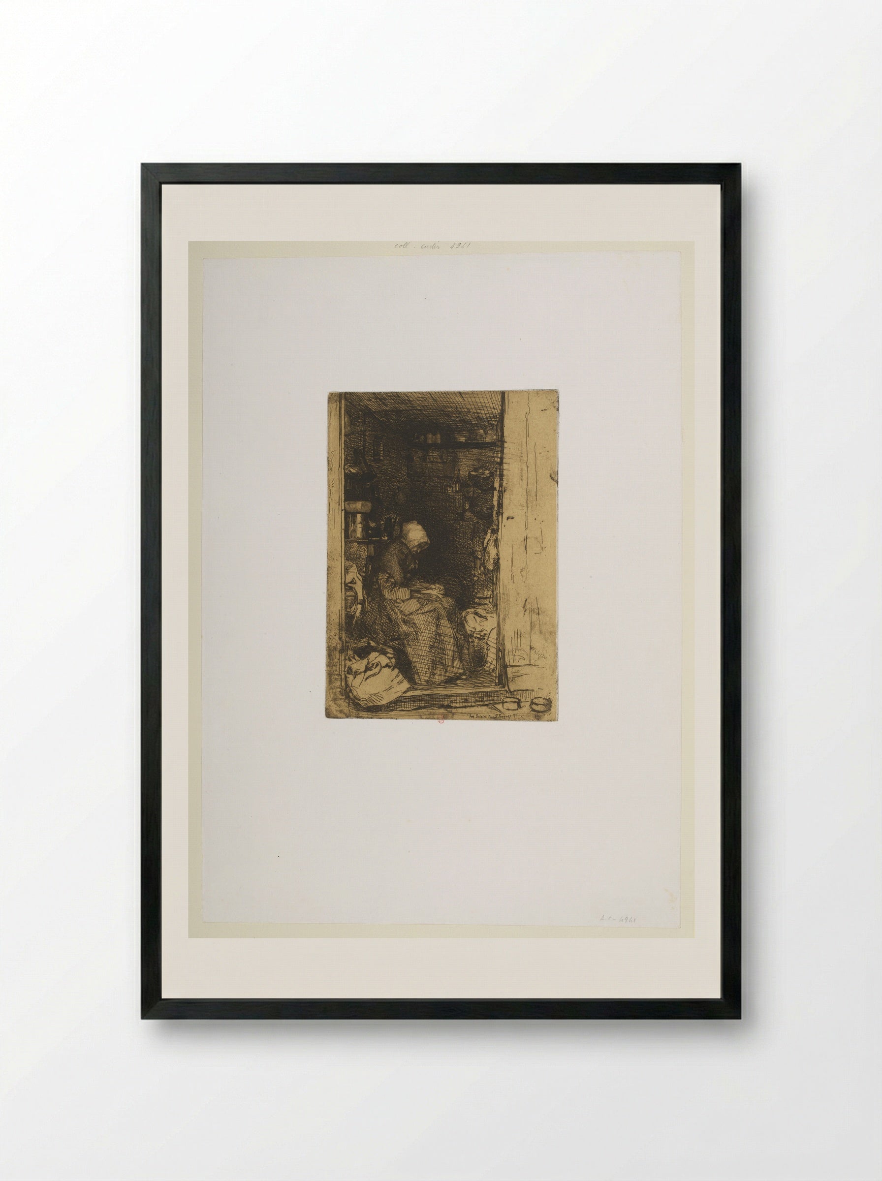 La Vieille aux Loques - James Abbott McNeill Whistler - Framed Print Black
