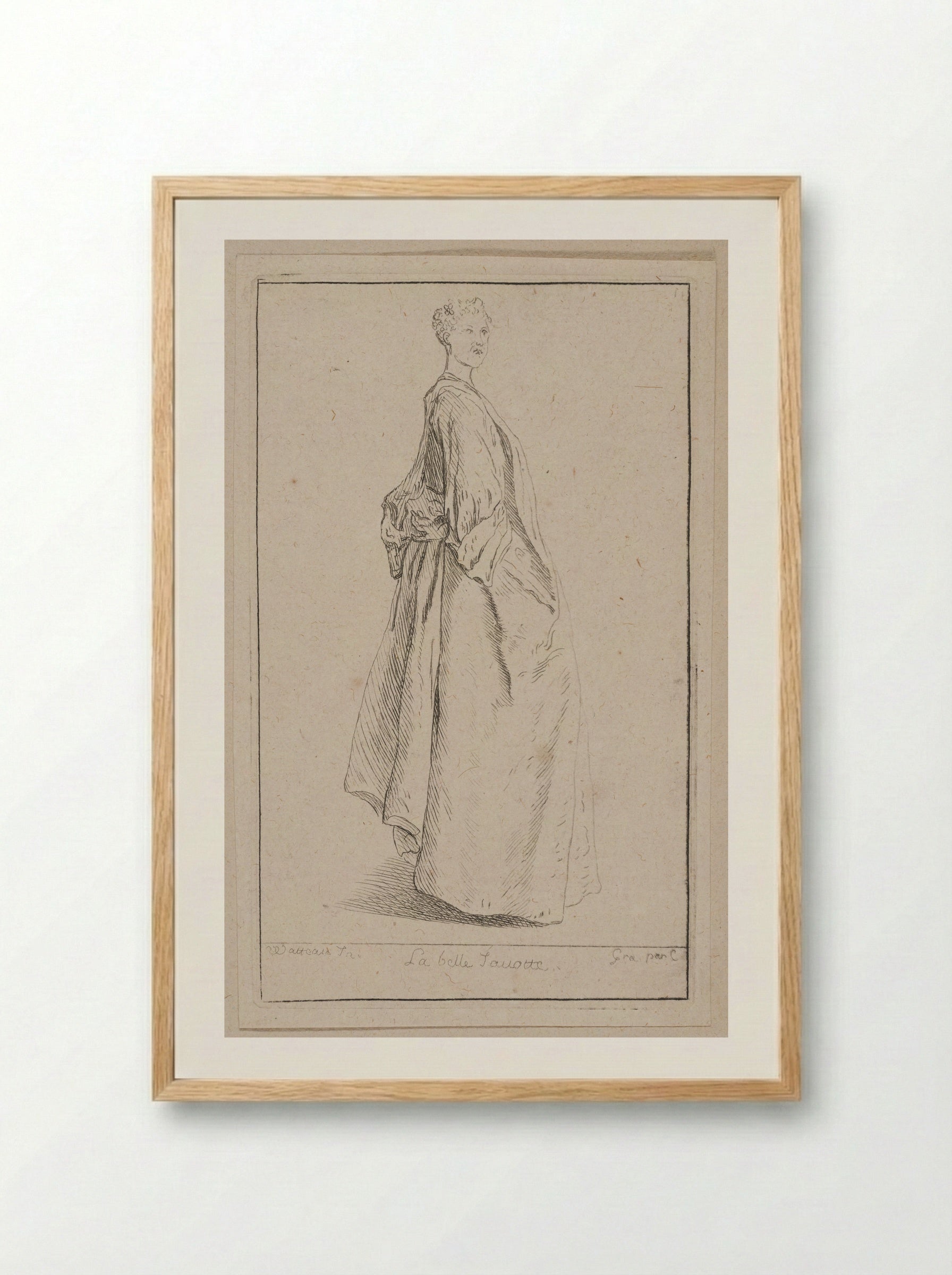 La belle Fouette - Anne Claude Philippe de Thubières, comte de Caylus - Framed Print Wood