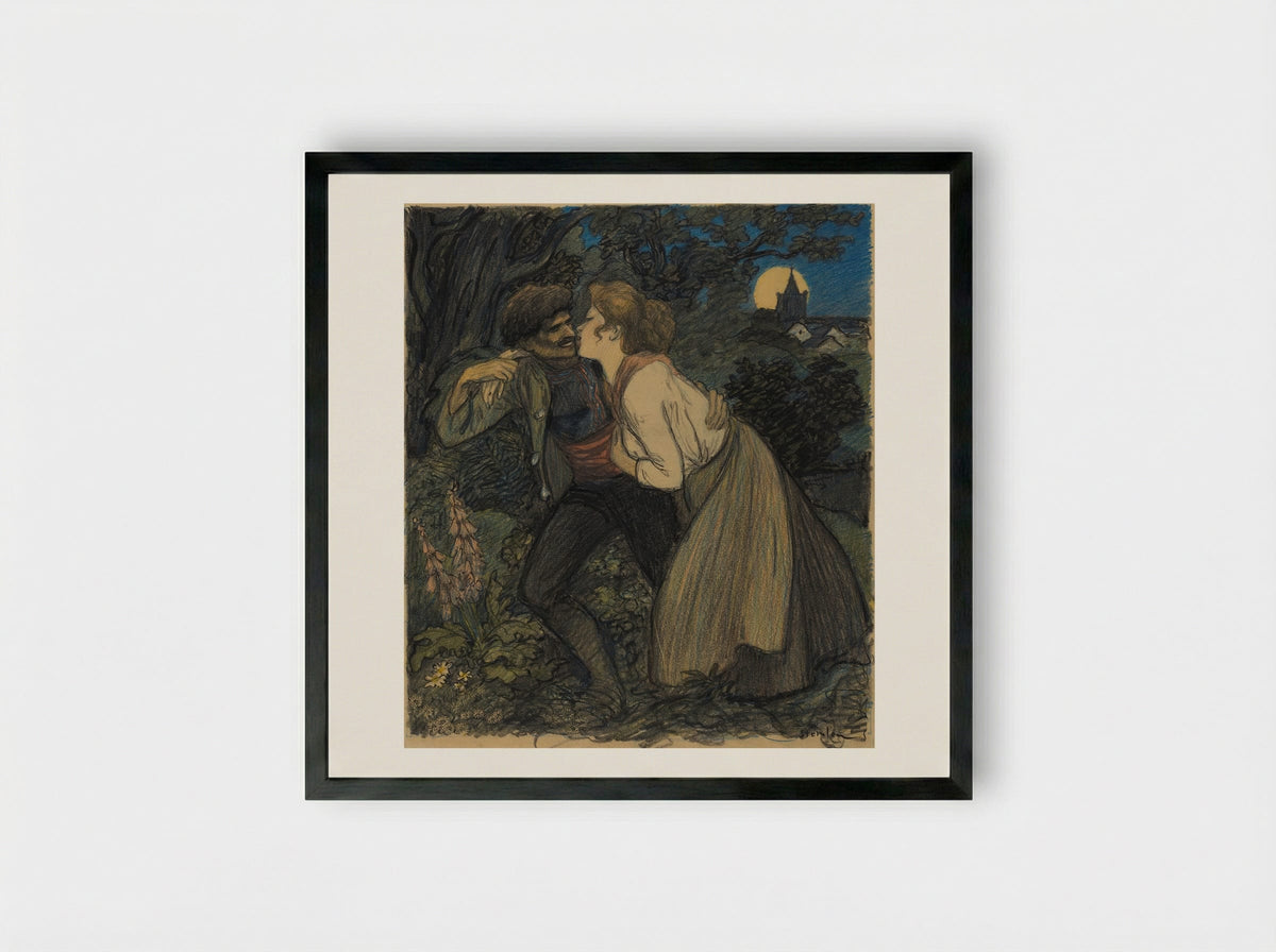 La chienne au loup - Théophile Alexandre Steinlen - Framed Print Black