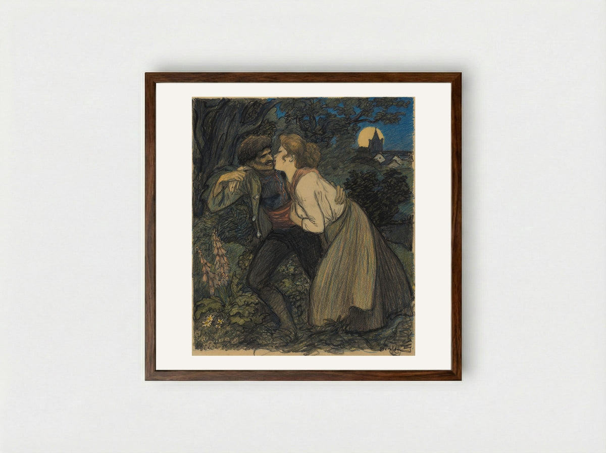 La chienne au loup - Théophile Alexandre Steinlen - Framed Print Dark Wood