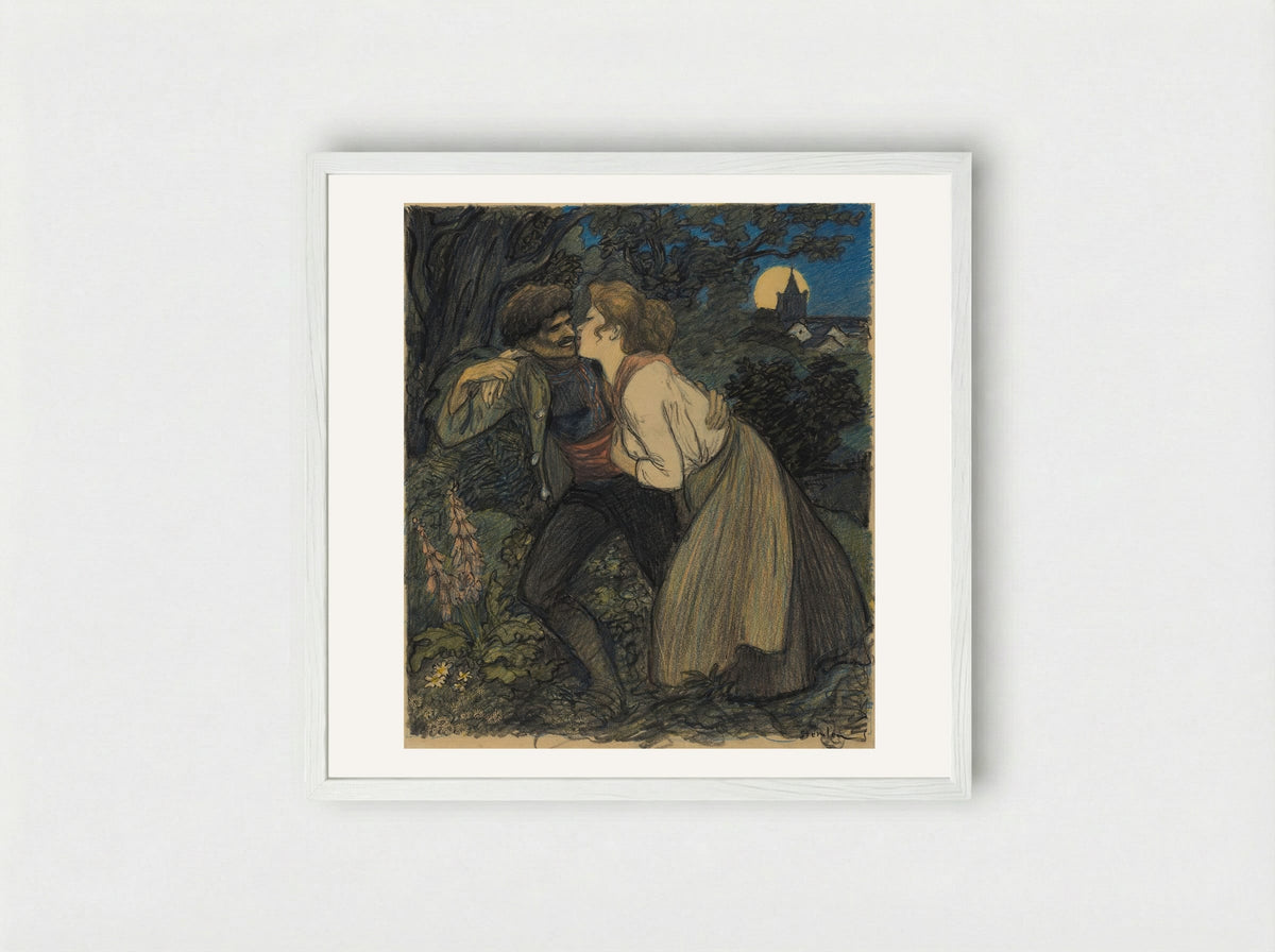 La chienne au loup - Théophile Alexandre Steinlen - Framed Print White