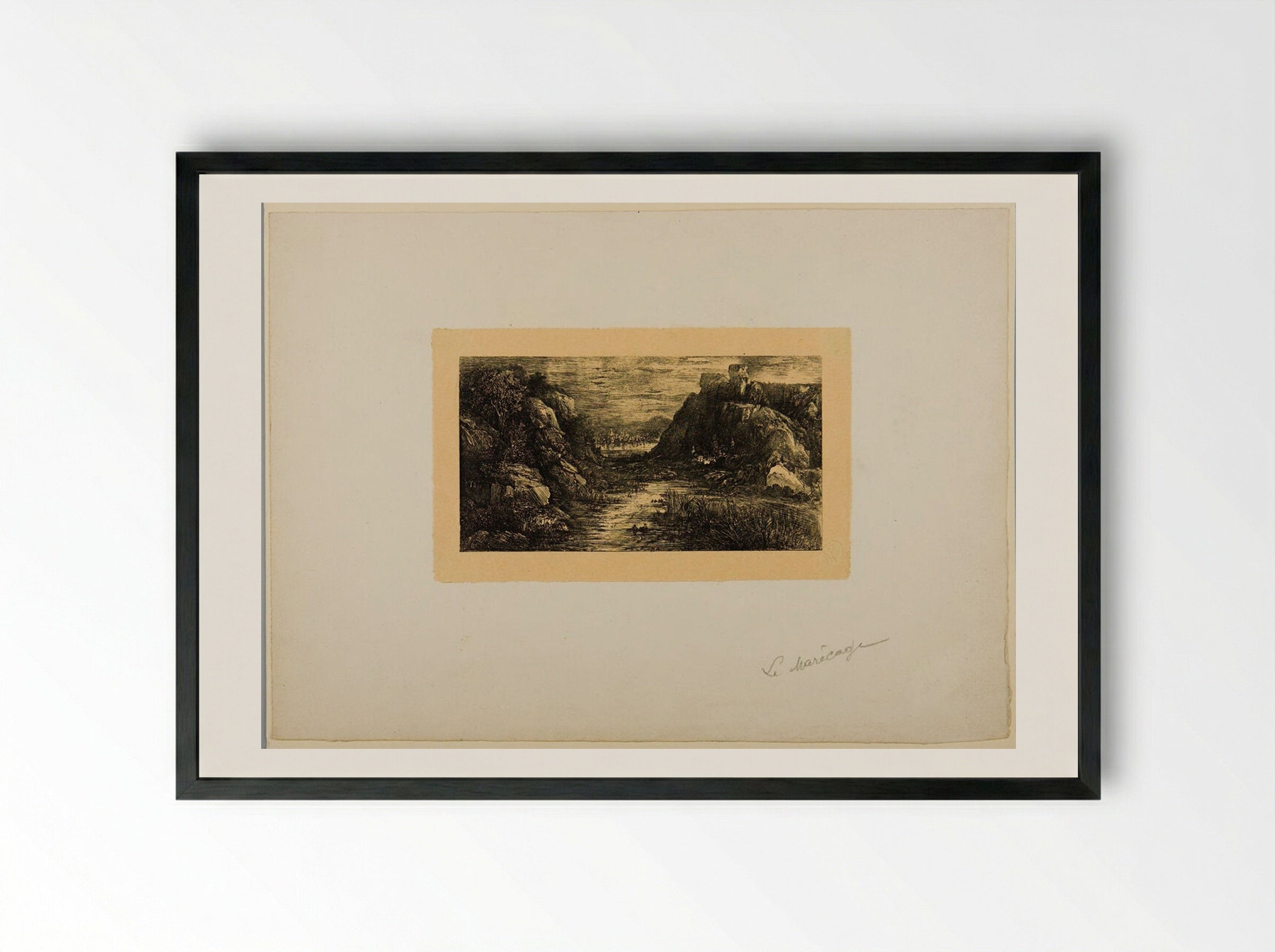 La cité lointaine (Le marécage) - Rodolphe Bresdin - Framed Print Black
