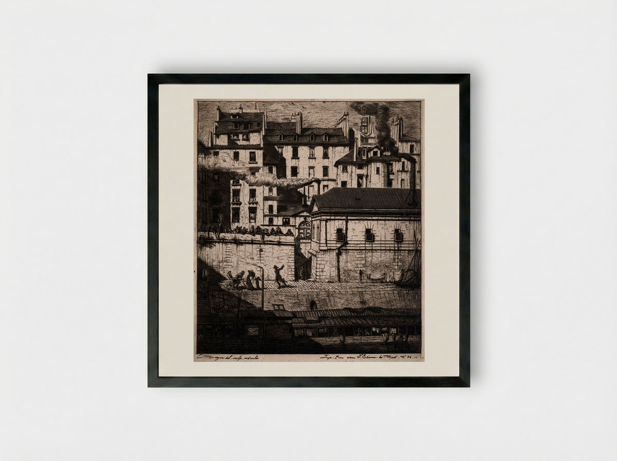 La morgue - Charles Meryon - Framed Print Black